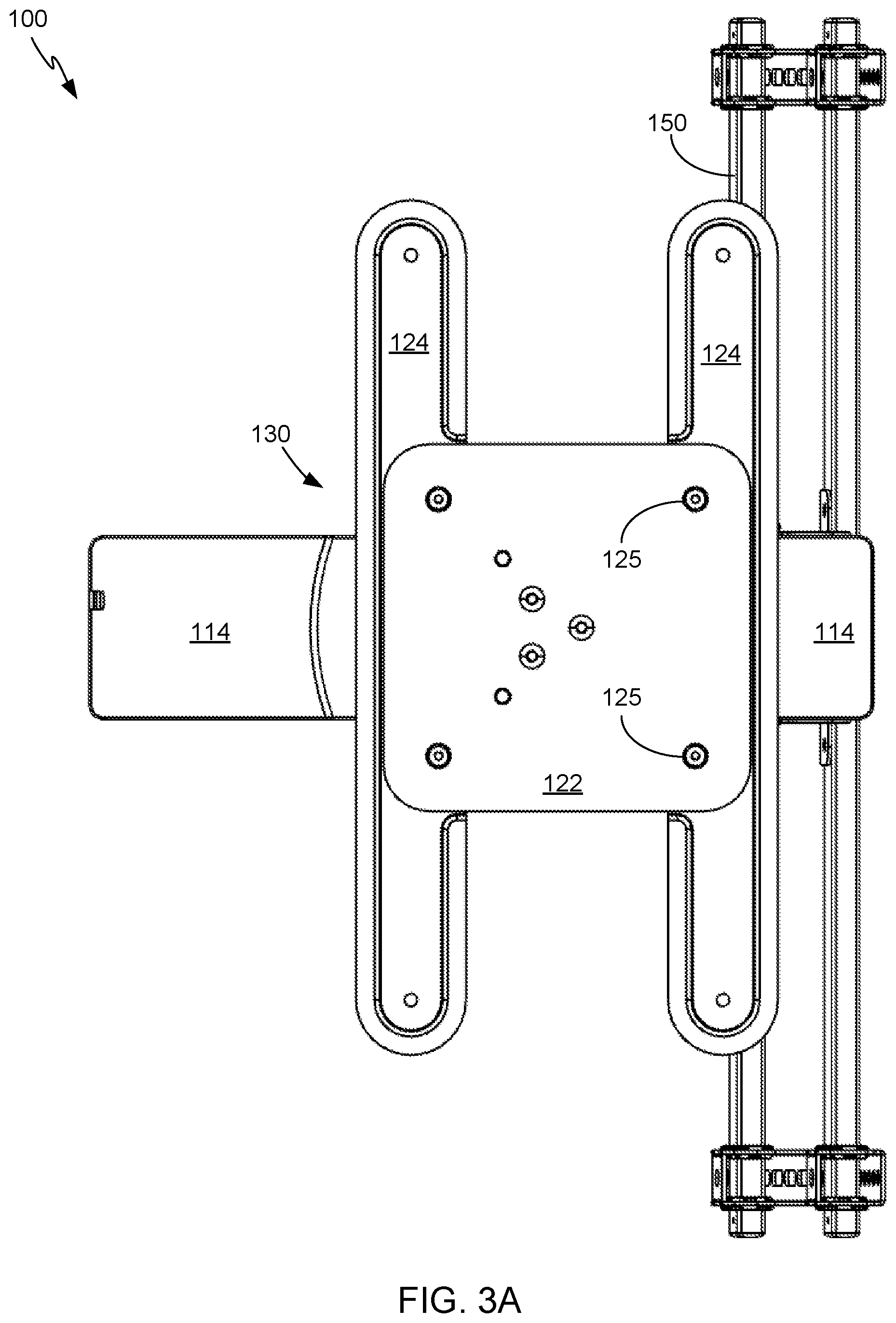 Patent US12422087 Figure 4 – Tilting and rotating ceiling display mount