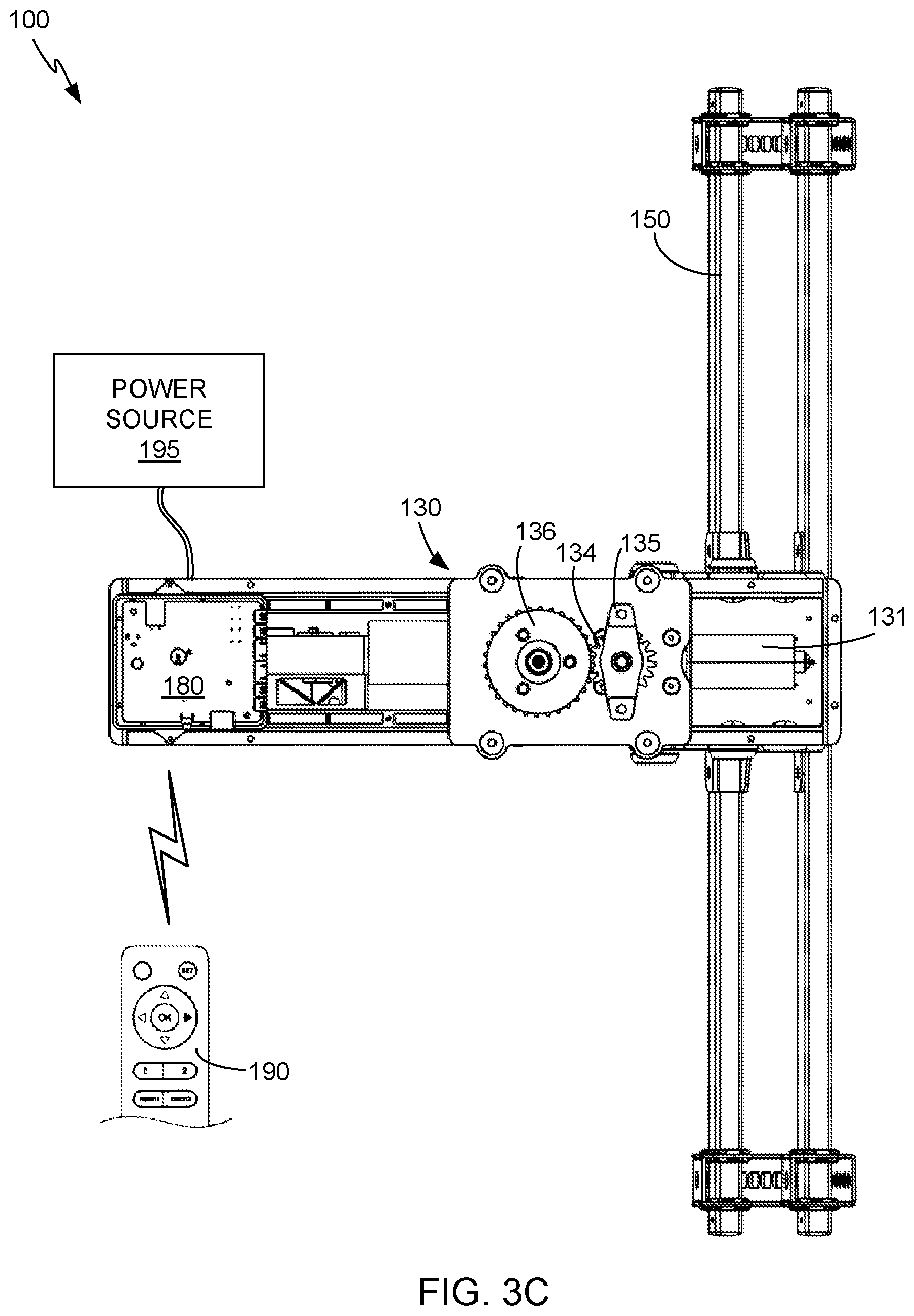 Patent US12422087 Figure 6 – Tilting and rotating ceiling display mount