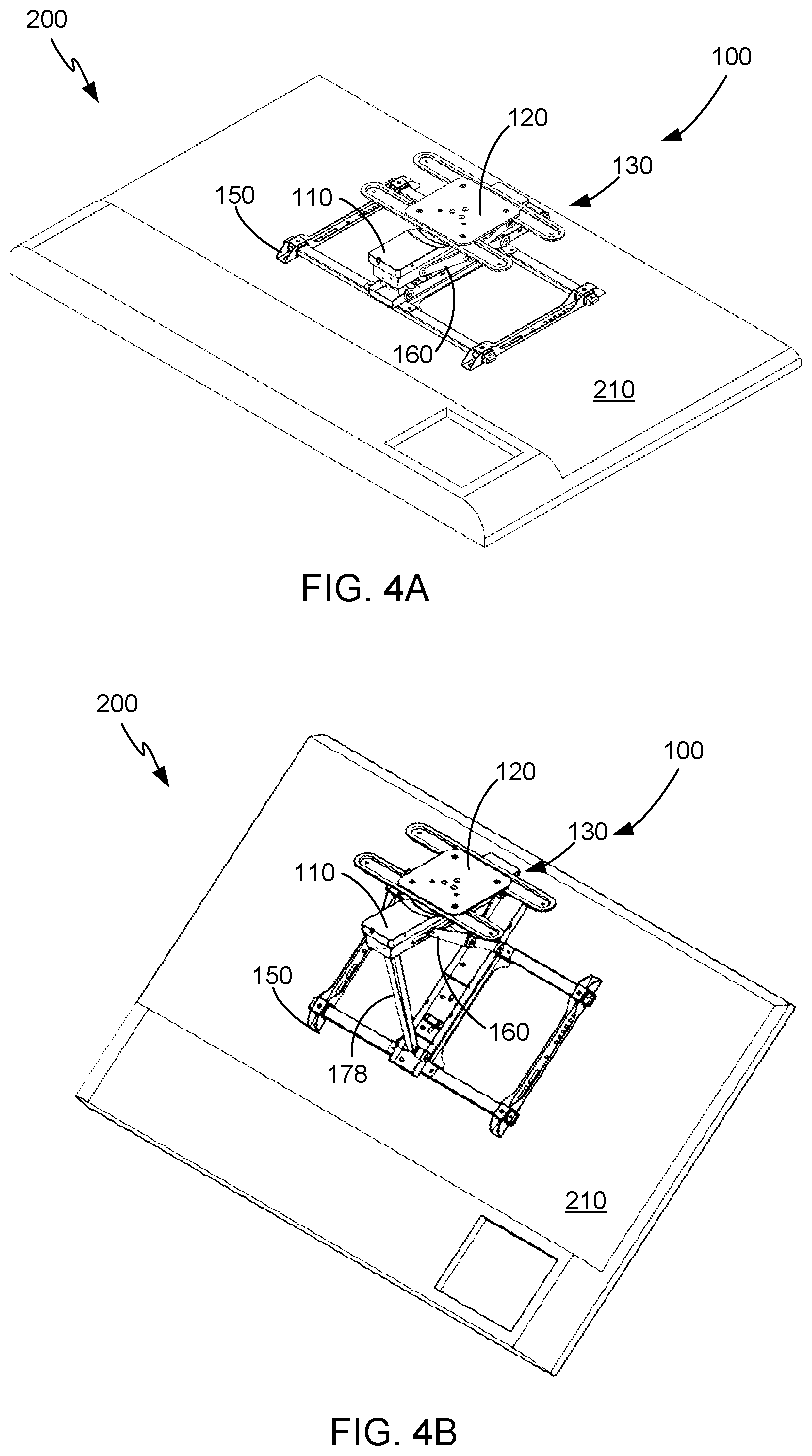 Patent US12422087 Figure 8 – Tilting and rotating ceiling display mount