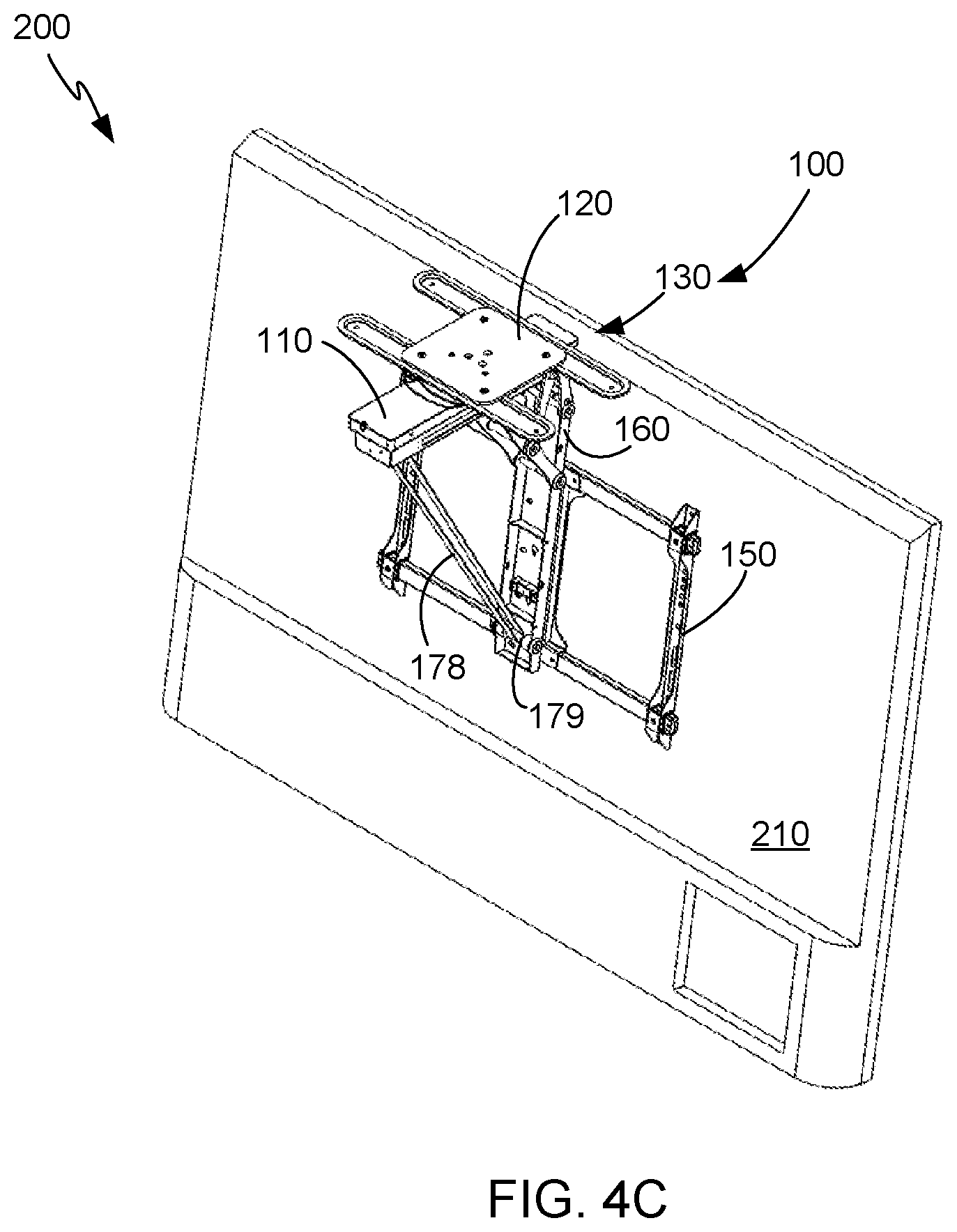 Patent US12422087 Figure 9 – Tilting and rotating ceiling display mount