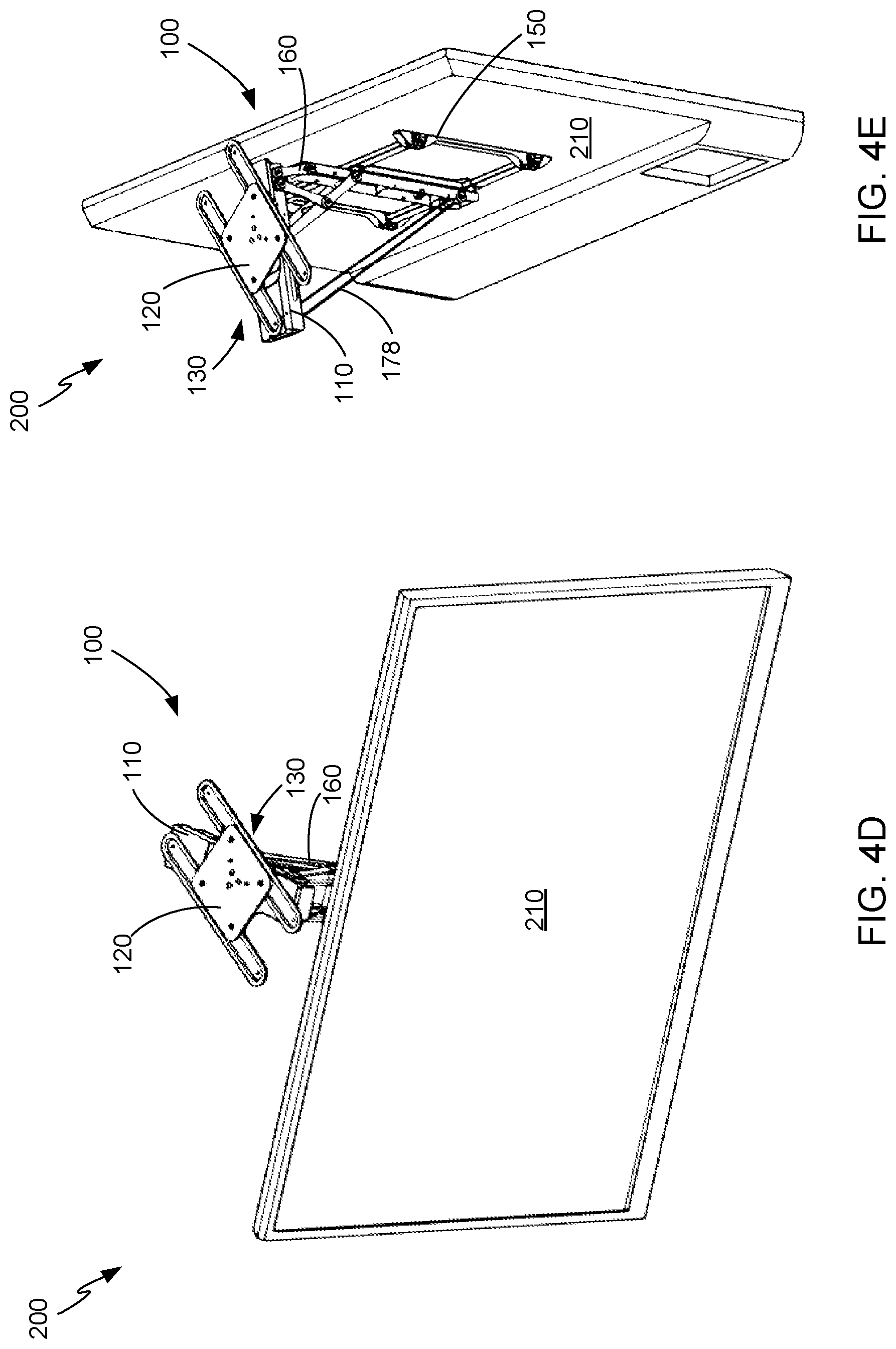 Patent US12422087 Figure 10 – Tilting and rotating ceiling display mount