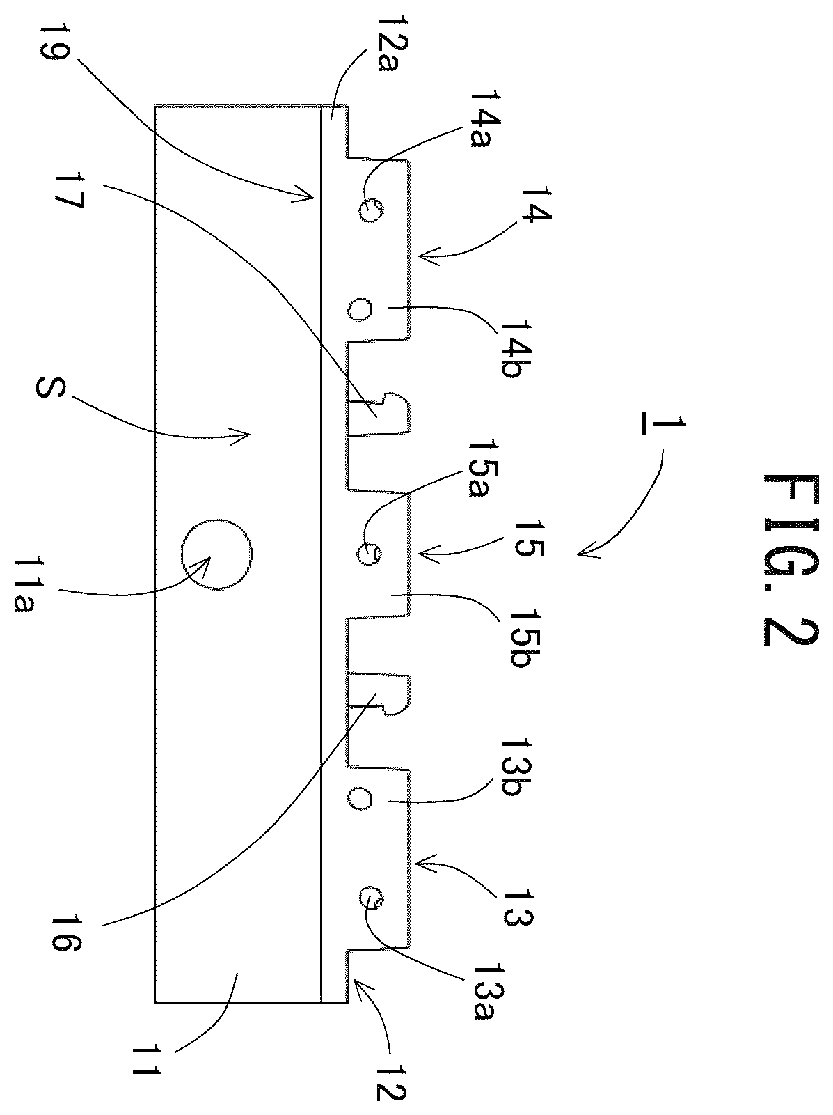 Patent US12422090 Figure 2 – Fixing device and fixing structure for article attaching member