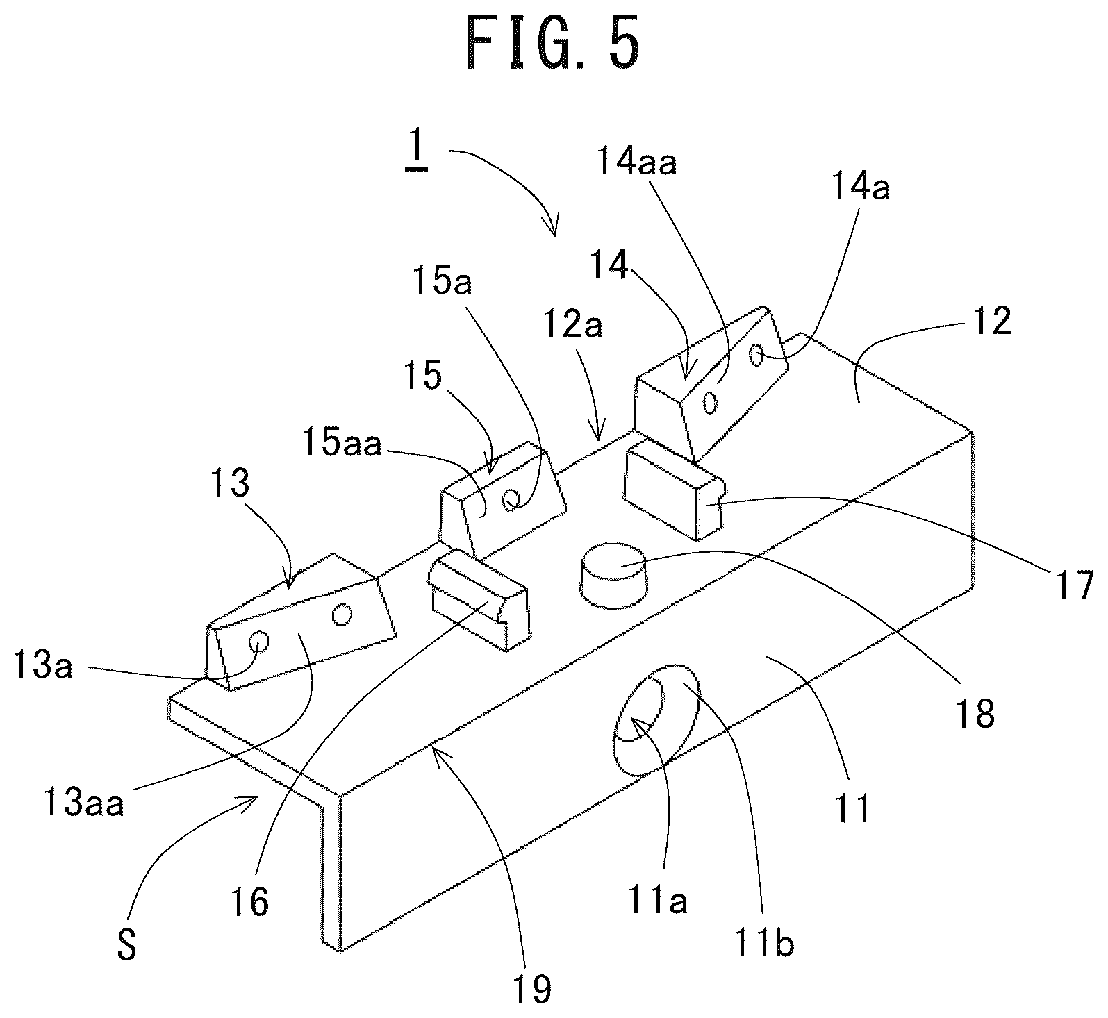 Patent US12422090 Figure 5 – Fixing device and fixing structure for article attaching member