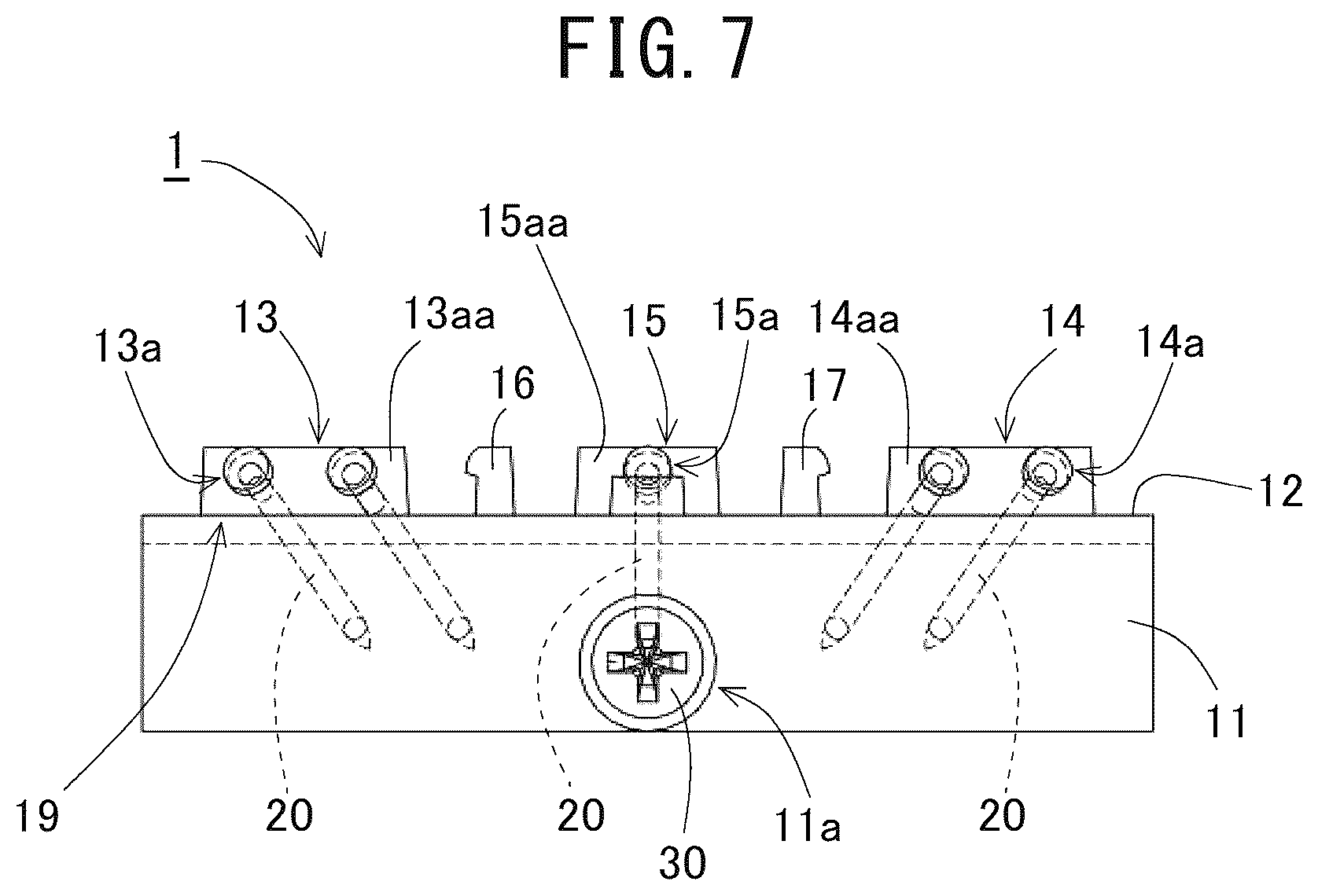 Patent US12422090 Figure 7 – Fixing device and fixing structure for article attaching member