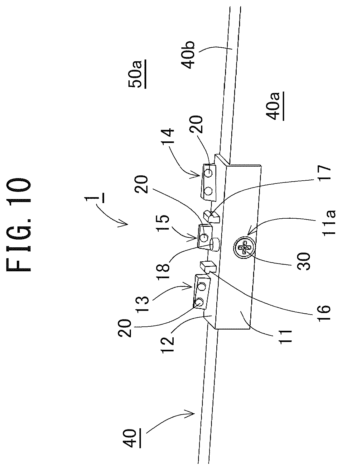 Patent US12422090 Figure 10 – Fixing device and fixing structure for article attaching member