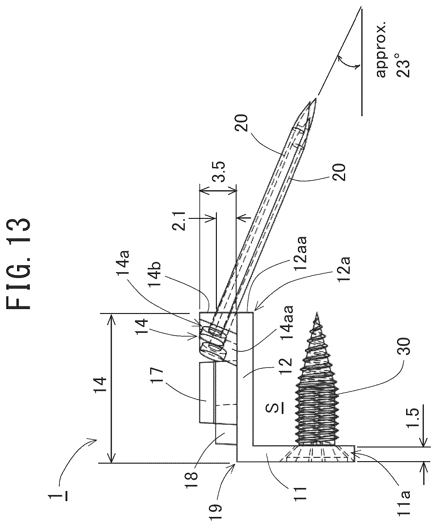 Patent US12422090 Figure 13 – Fixing device and fixing structure for article attaching member