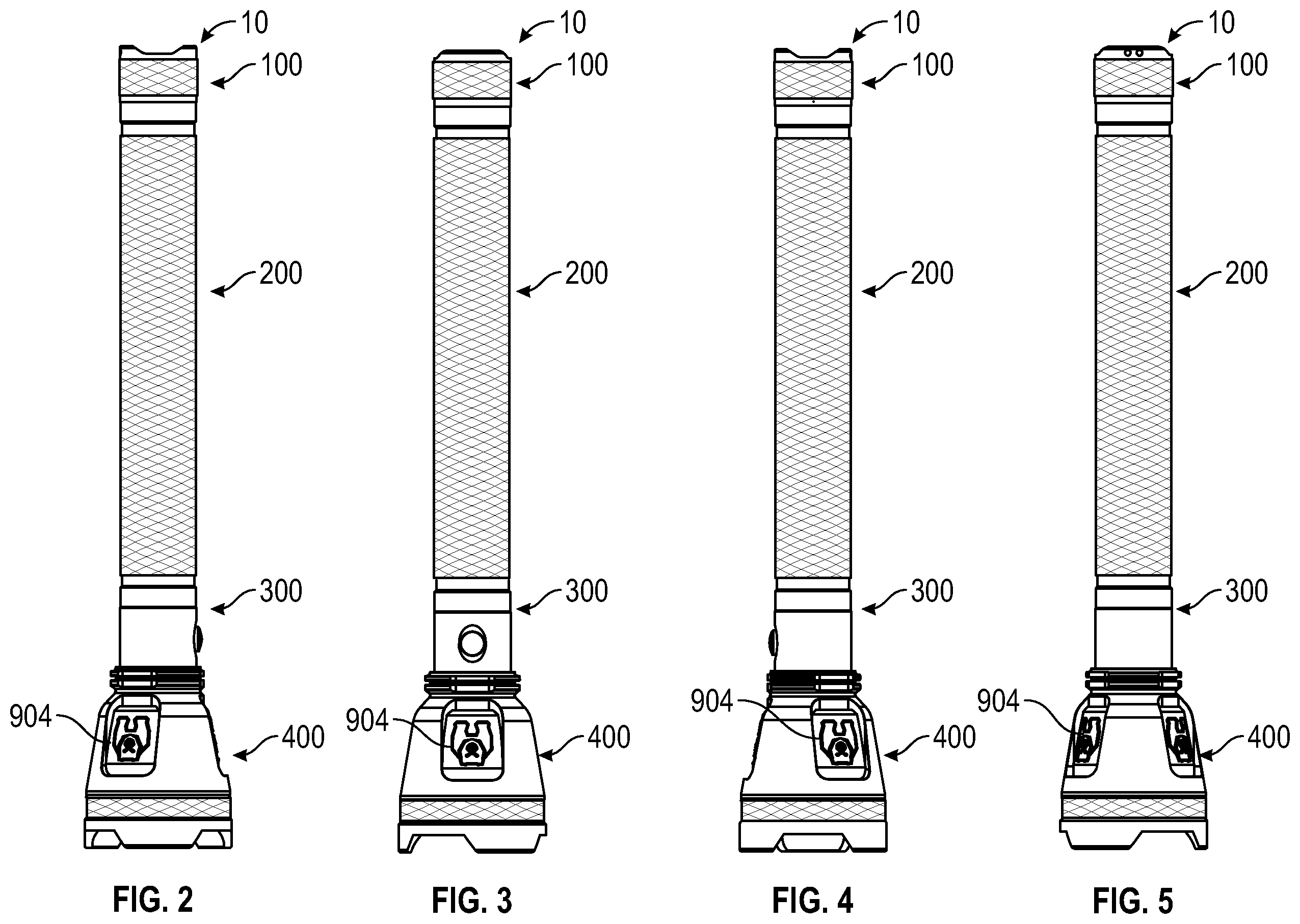 Patent US12422110 Figure 2 – Portable lighting device with an illuminated indicia