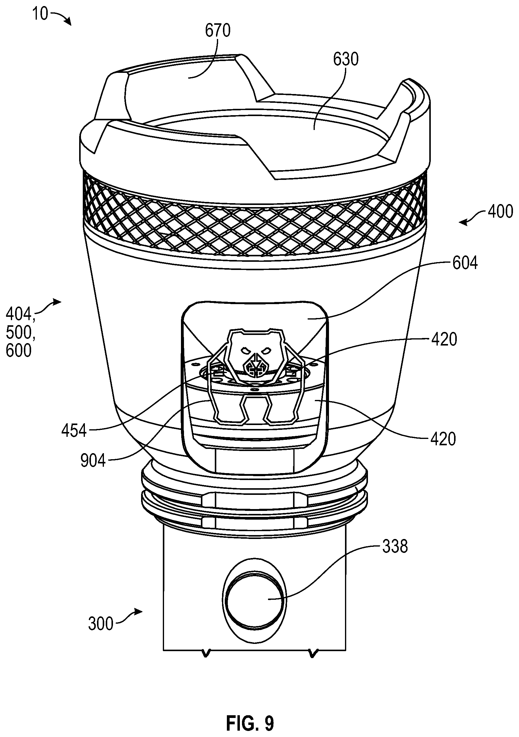 Patent US12422110 Figure 5 – Portable lighting device with an illuminated indicia