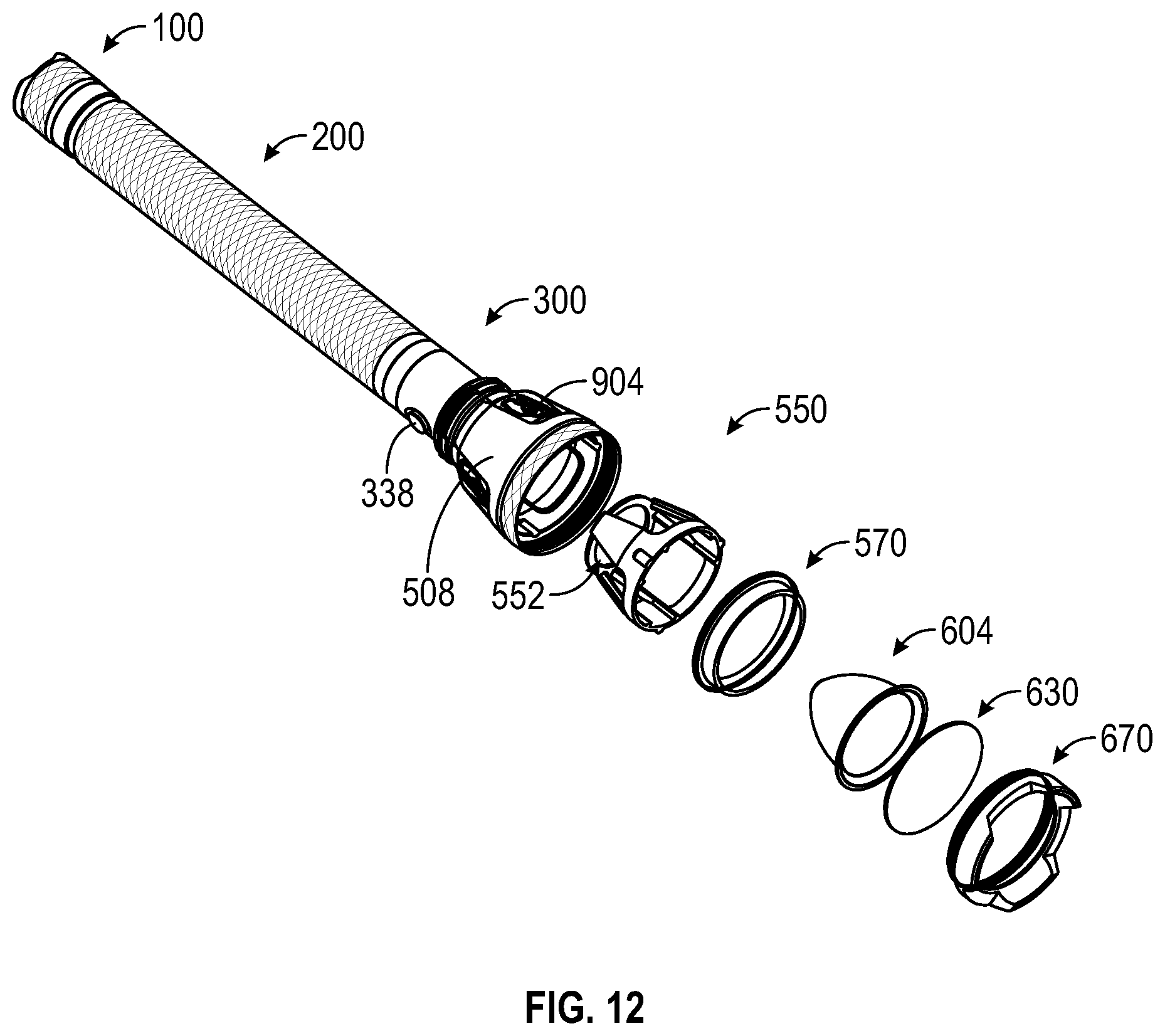 Patent US12422110 Figure 8 – Portable lighting device with an illuminated indicia