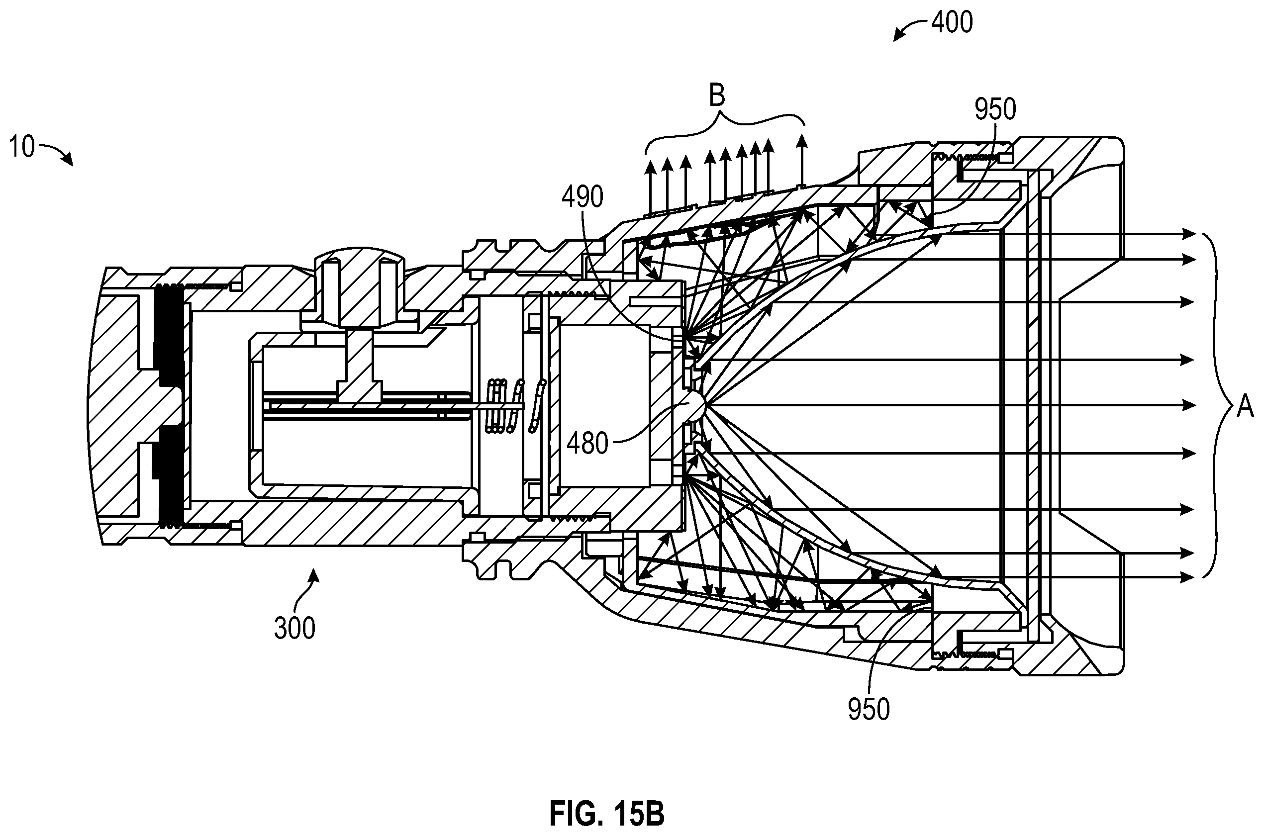 Patent US12422110 Figure 11 – Portable lighting device with an illuminated indicia