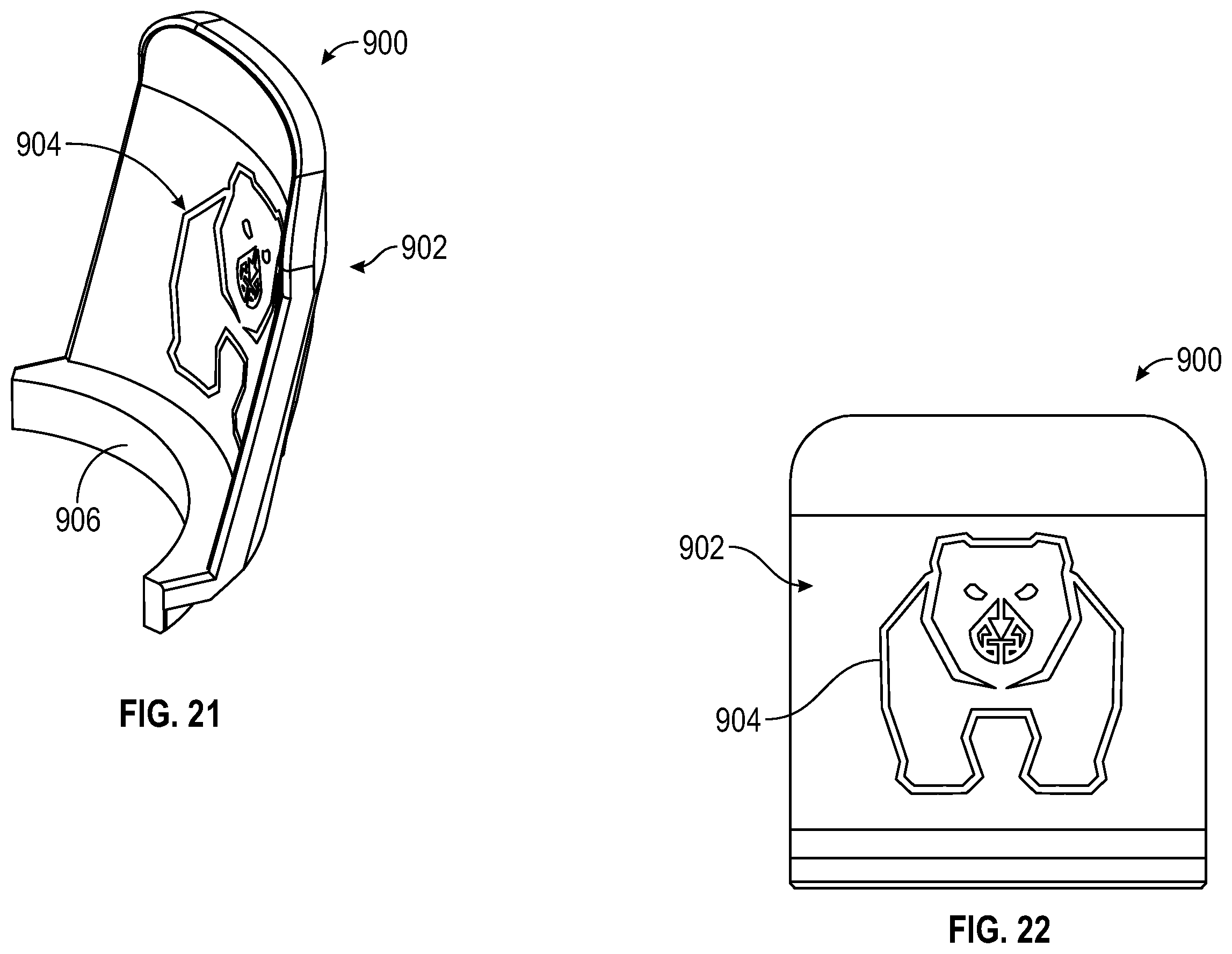 Patent US12422110 Figure 14 – Portable lighting device with an illuminated indicia