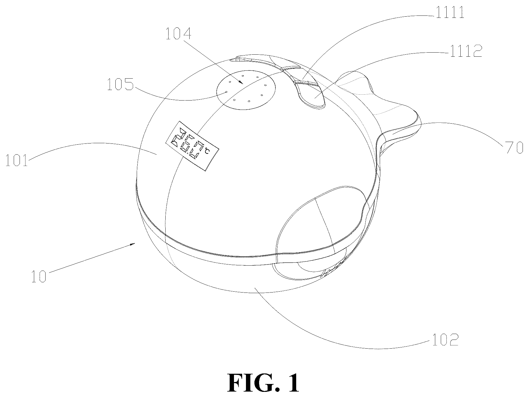Patent US12422114 Figure 1 – Temperature measurable fountain lamp