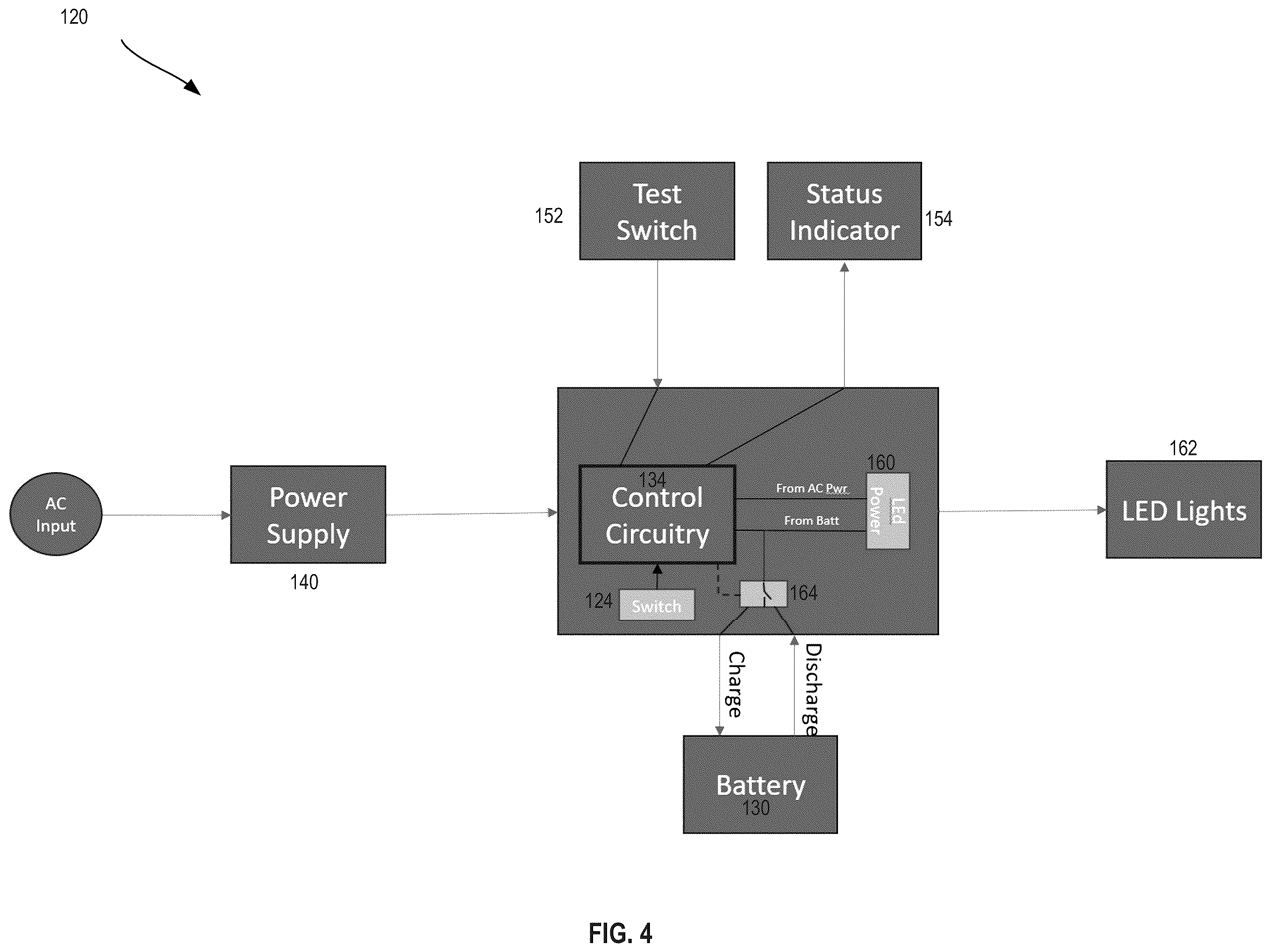 Patent US12422115 Figure 3 – Lighting device with battery backup