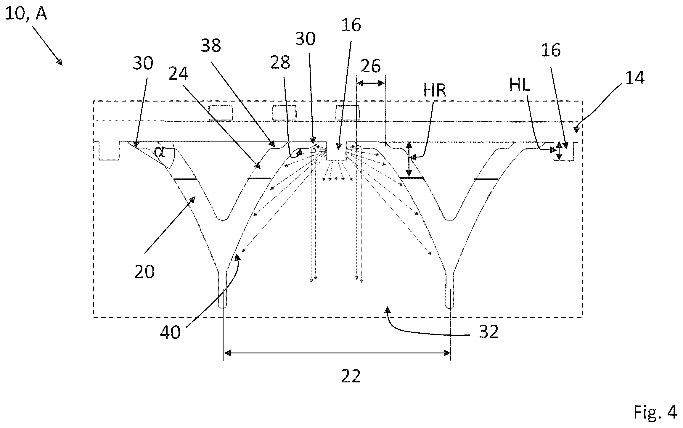 Patent US12422118 Figure 4 – Lighting device, lighting system and motor vehicle