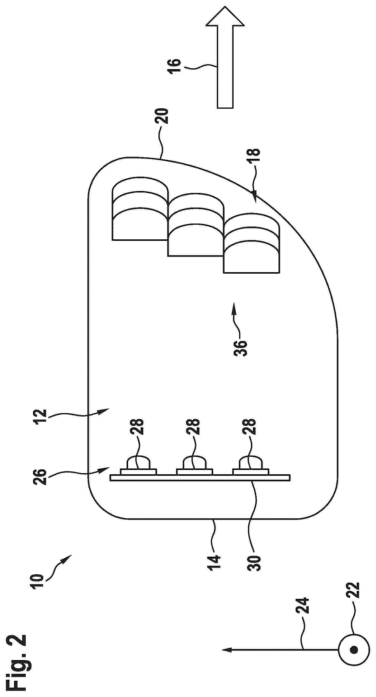 Patent US12422120 Figure 2 – Light module for a motor vehicle headlight, and motor vehicle headlight comprising such a light module