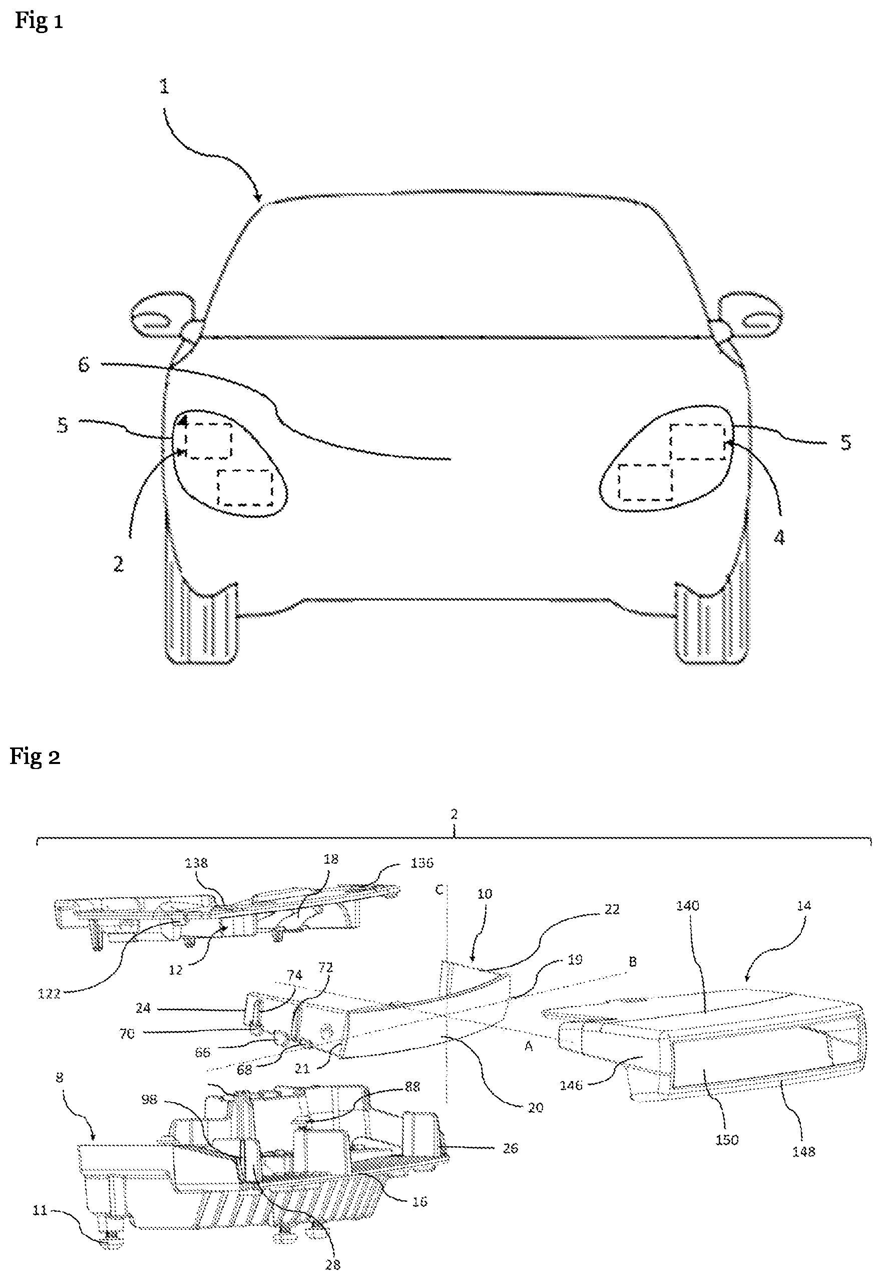 Patent US12422121 Figure 1 – Optical element and light module of a motor vehicle equipped with such an optical element
