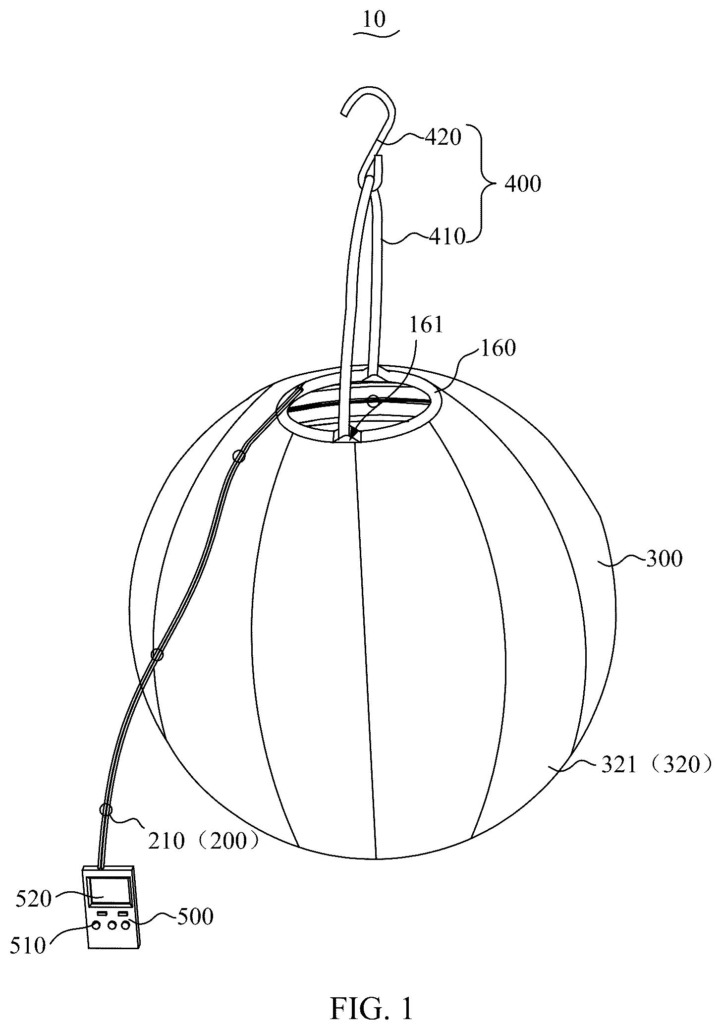 Patent US12422123 Figure 1 – Lantern-shaped decorative lamp and lighting device
