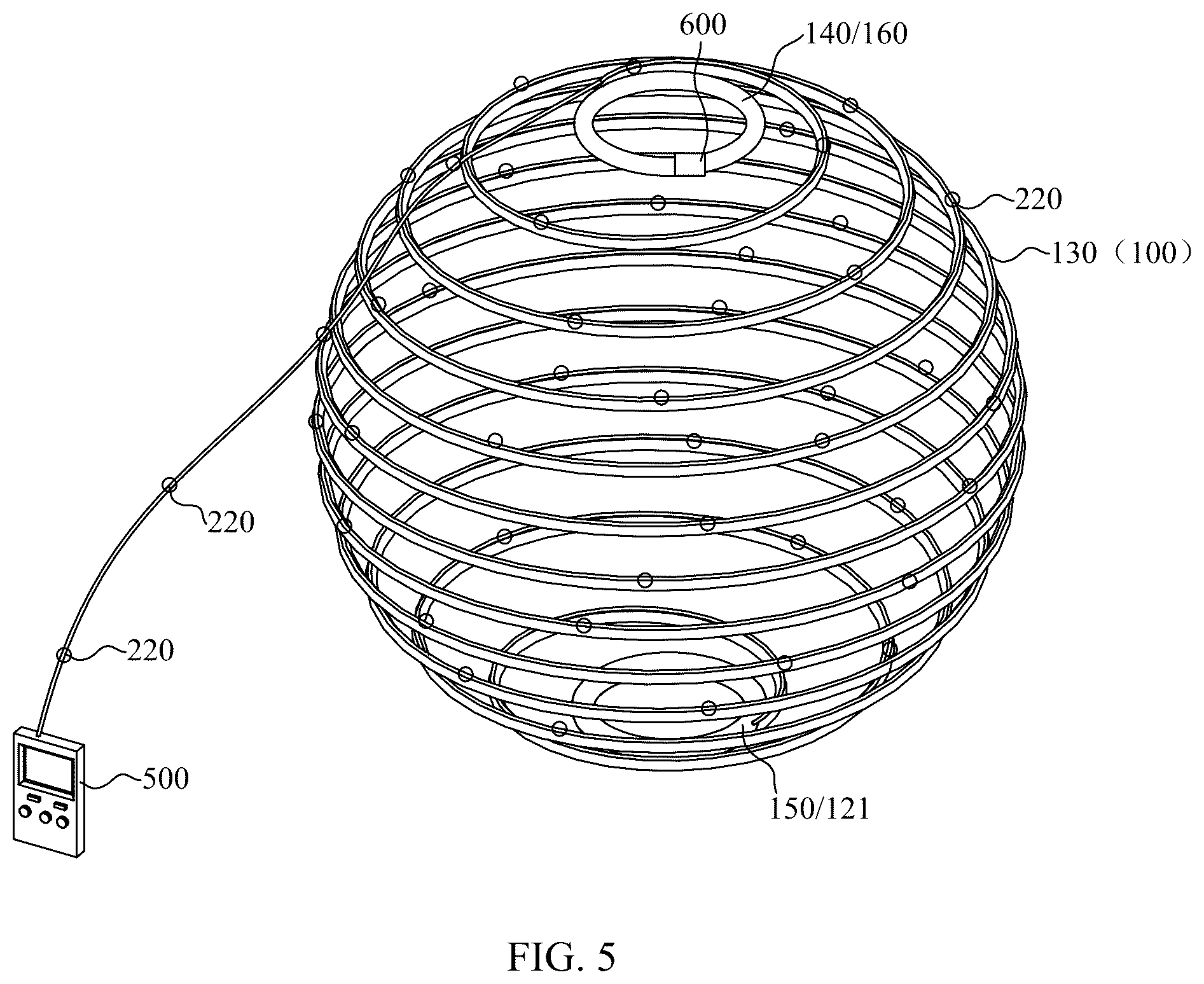Patent US12422123 Figure 5 – Lantern-shaped decorative lamp and lighting device