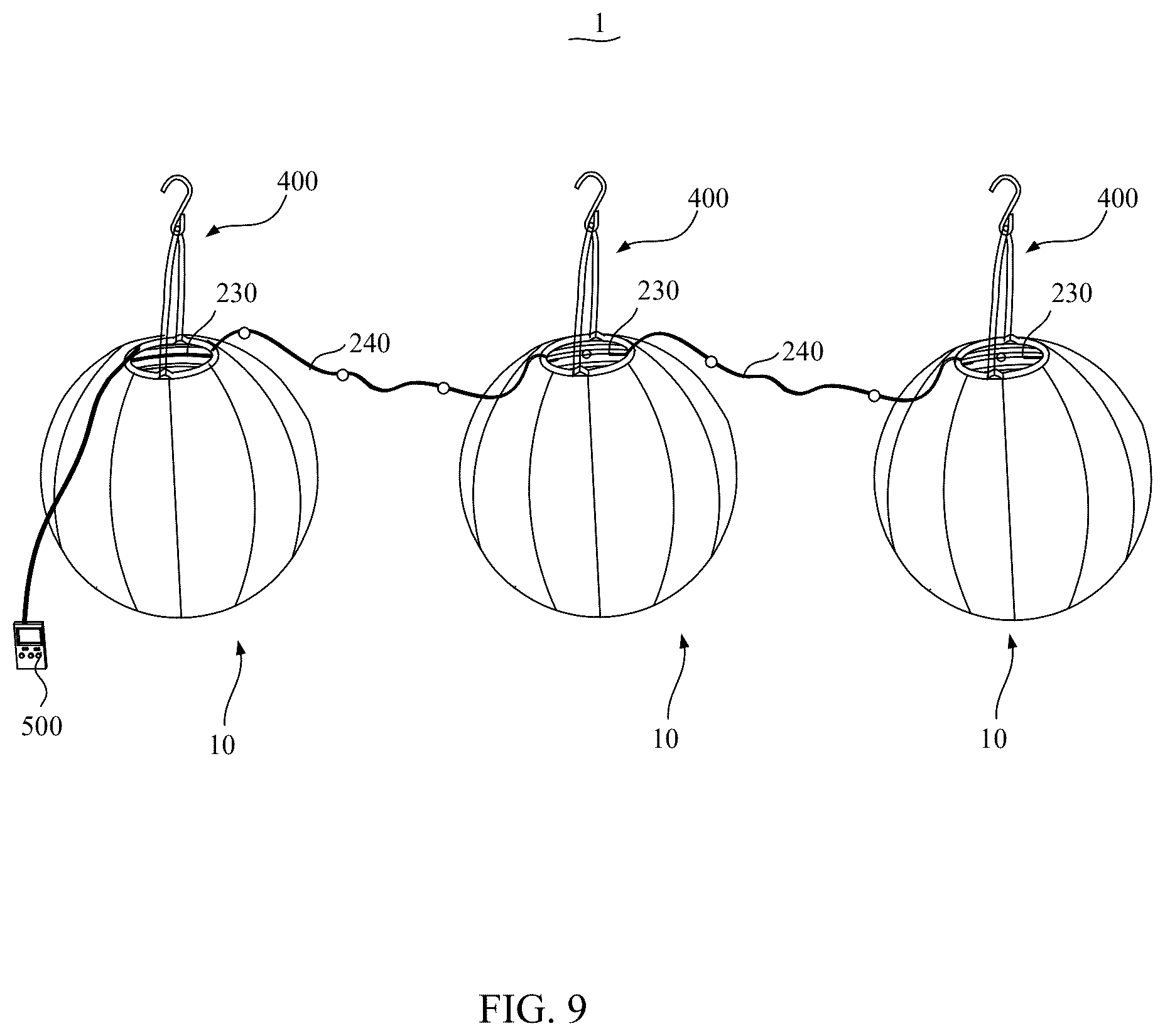 Patent US12422123 Figure 8 – Lantern-shaped decorative lamp and lighting device
