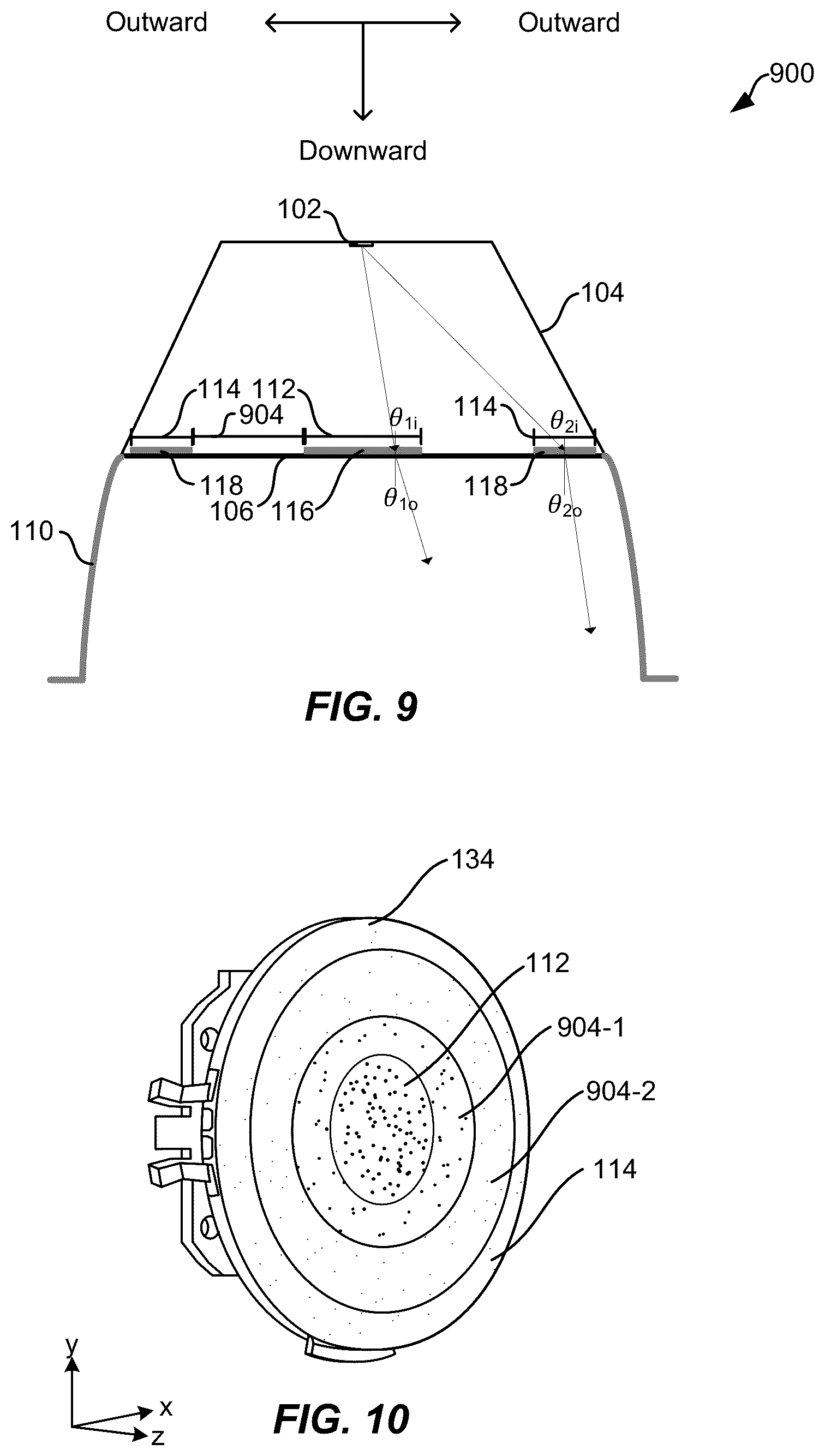 Patent US12422124 Figure 10 – Multi-region optic for flat illumination and color consistency