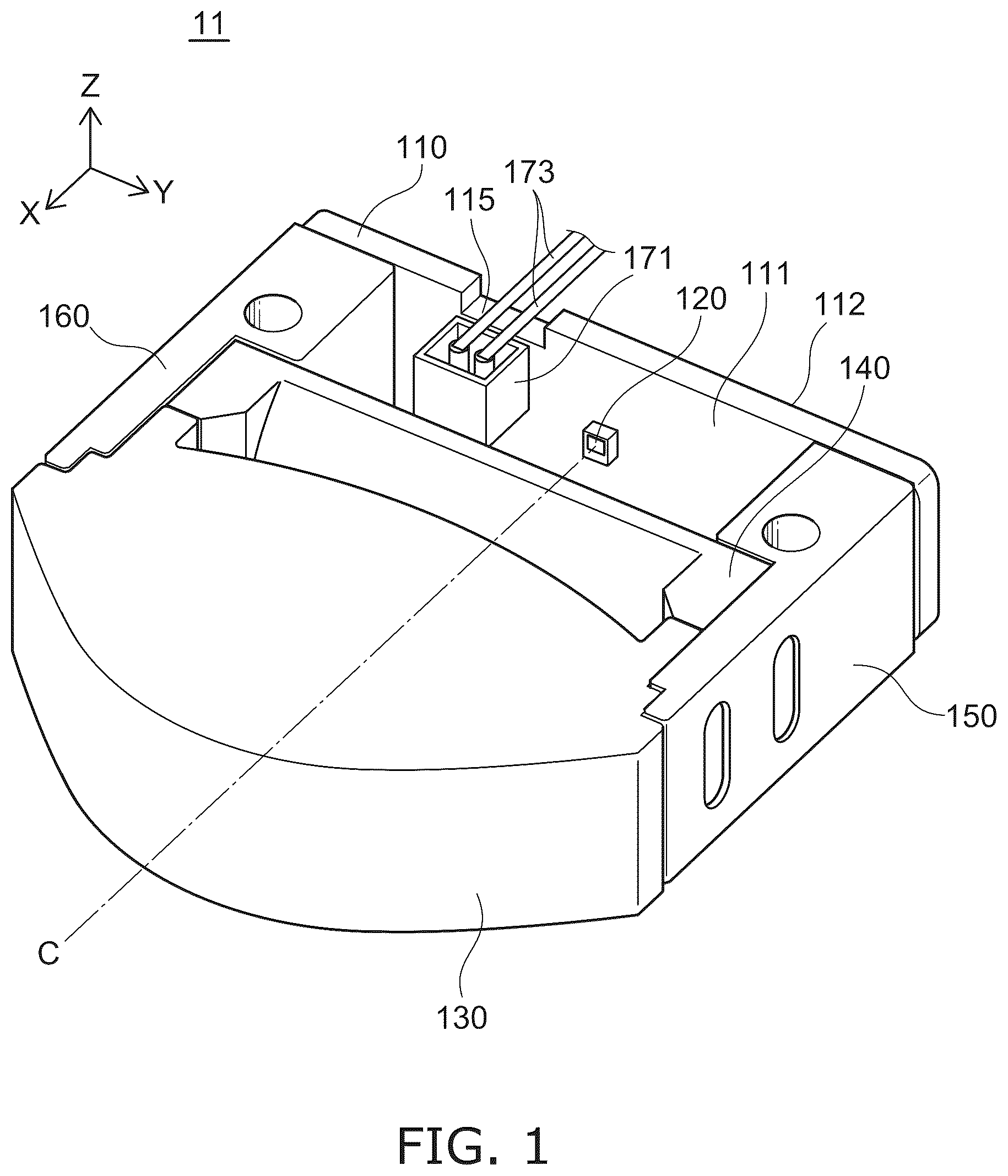 Patent US12422127 Figure 1 – Lighting module and lighting device