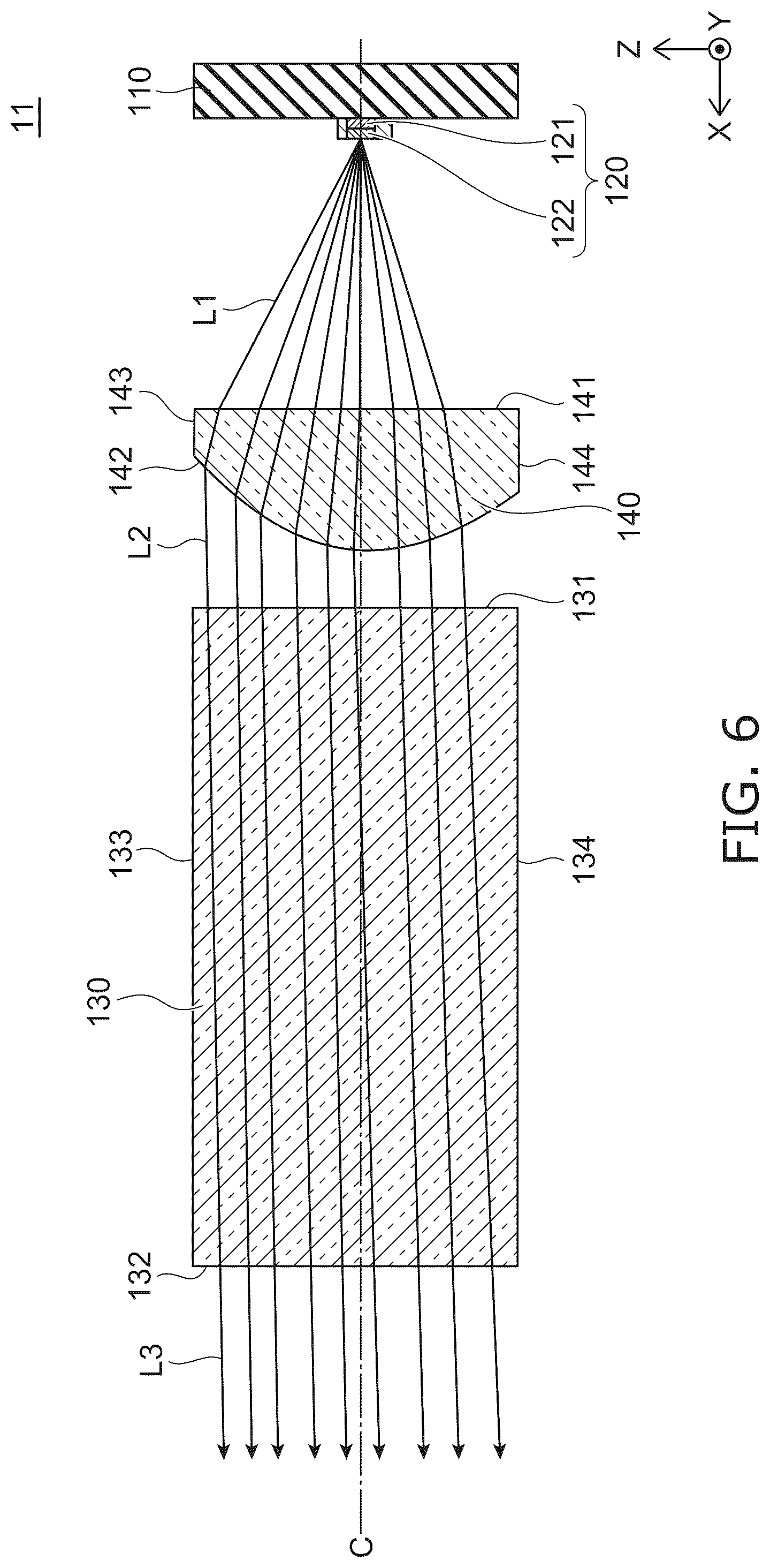 Patent US12422127 Figure 6 – Lighting module and lighting device
