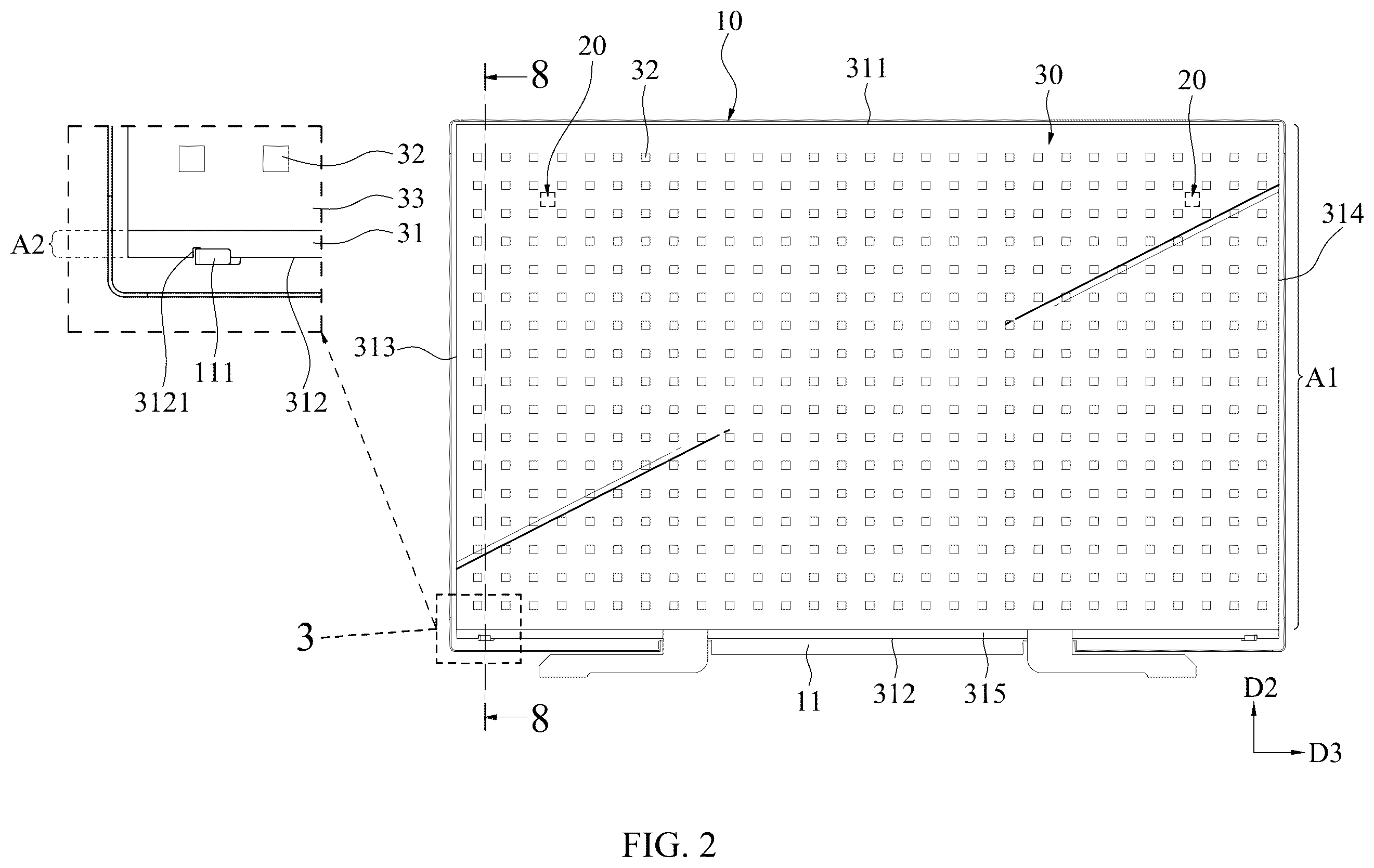 Patent US12422129 Figure 2 – Backlight module and assembly method thereof