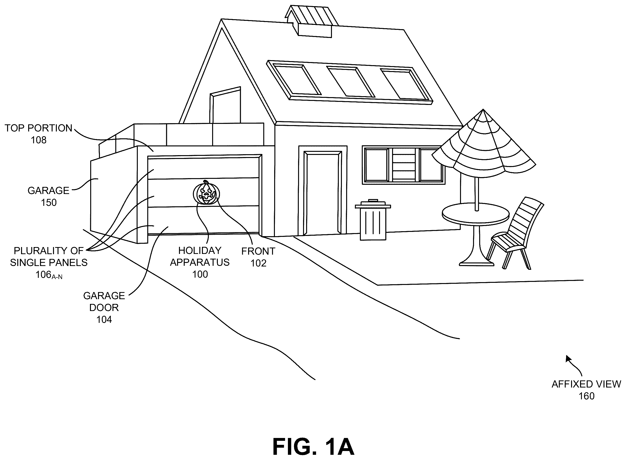 Patent US12422131 Figure 1 – Magnetically mounted decorative apparatus optimized to remain mounted on a metallic garage door and associated method of manufacture
