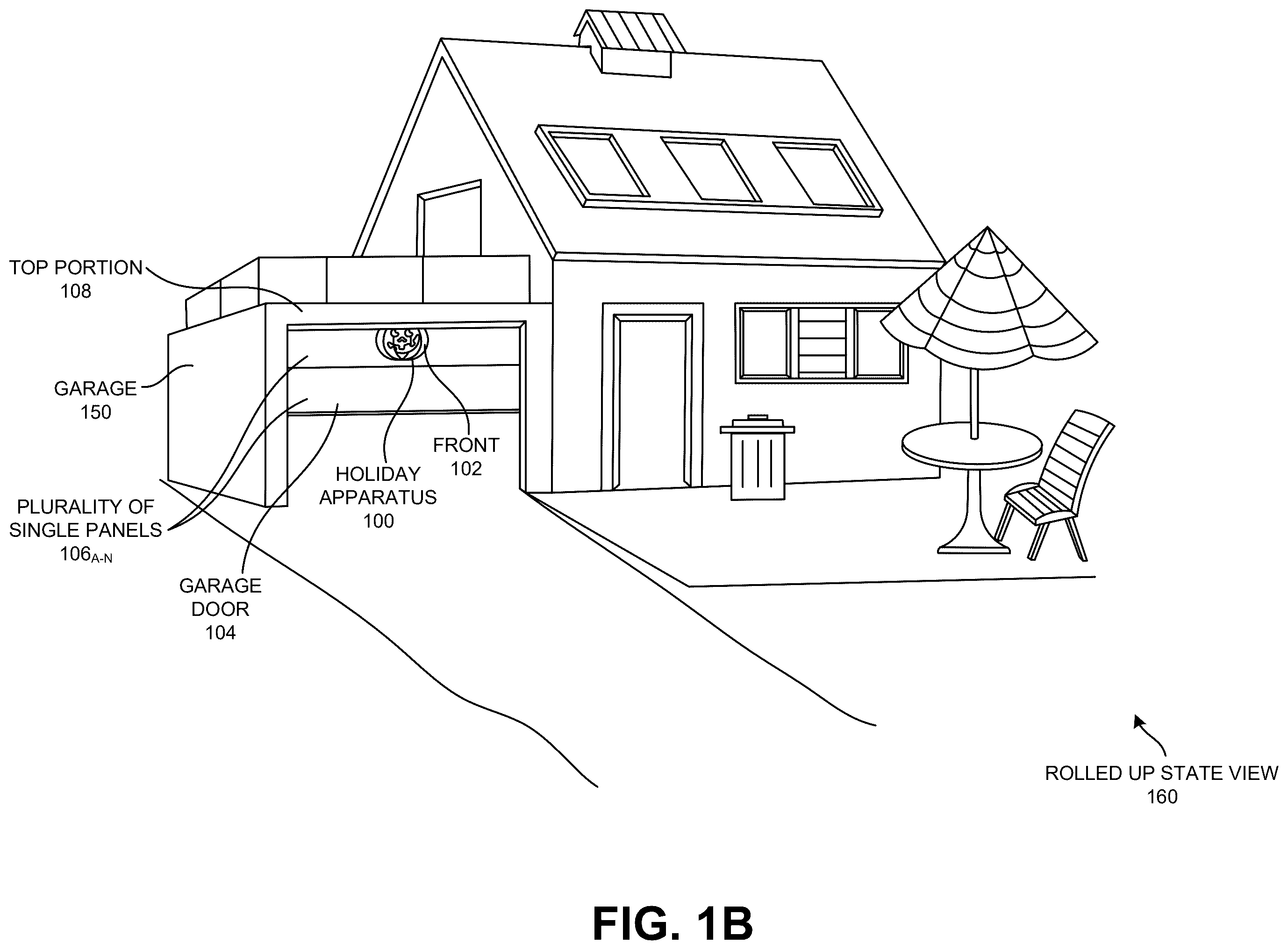Patent US12422131 Figure 2 – Magnetically mounted decorative apparatus optimized to remain mounted on a metallic garage door and associated method of manufacture