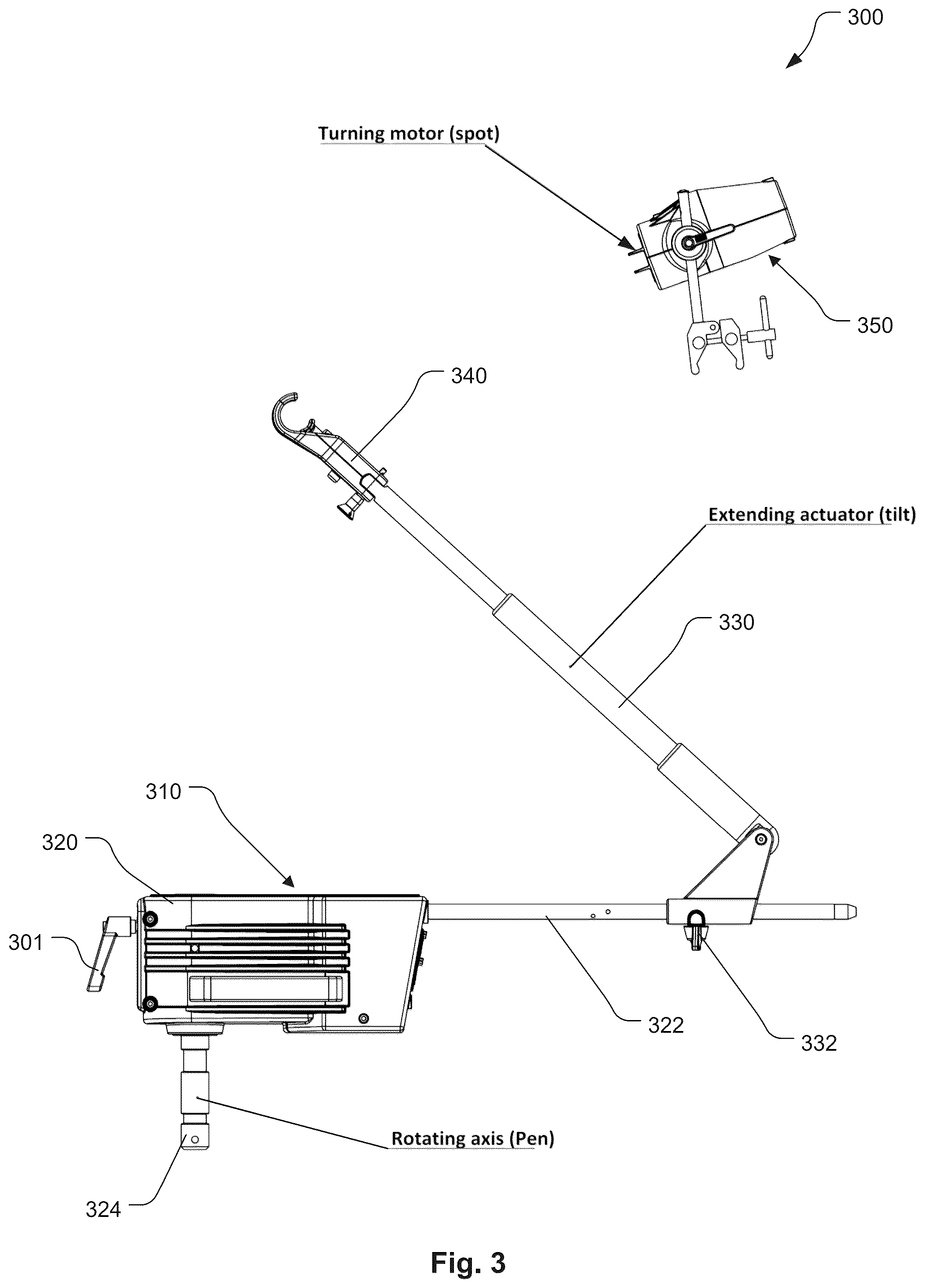 Patent US12422132 Figure 3 – Remote light adjustment apparatus for audio-visual applications