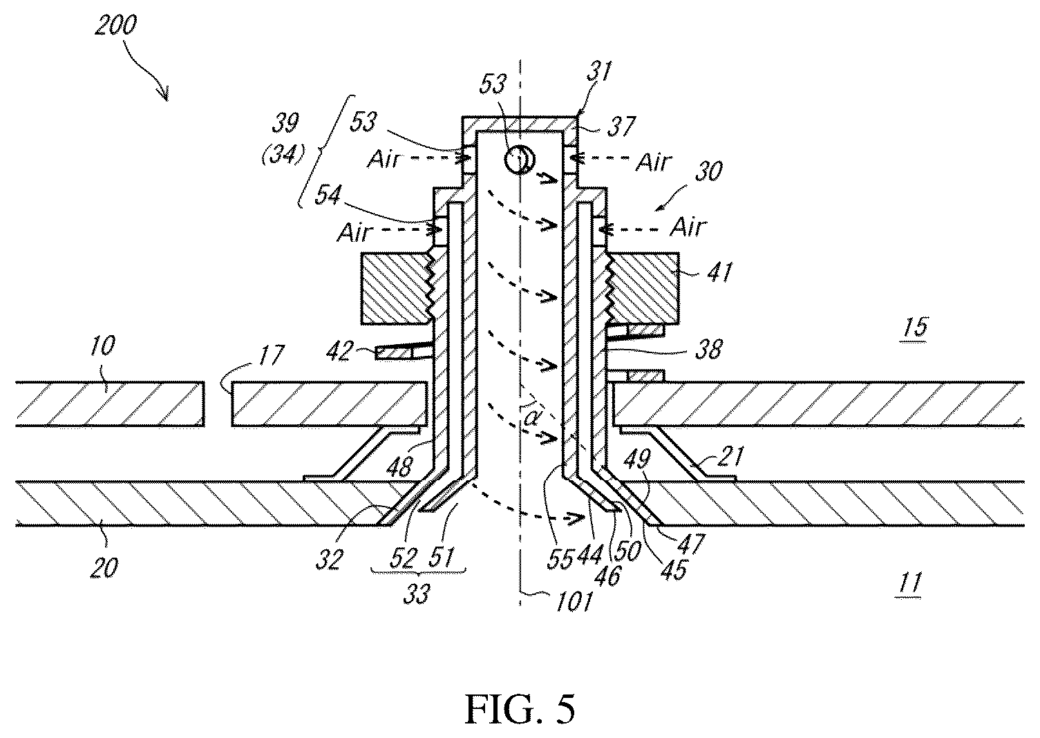 Patent US12422141 Figure 3 – Combustor of gas turbine including a fixture that attaches a liner to an outer wall having a cooling air passage