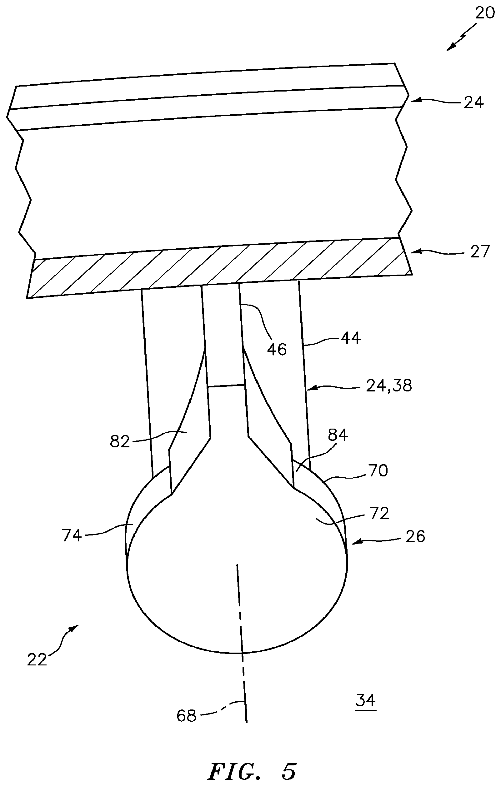 Patent US12422142 Figure 5 – Fuel injector assembly for a turbine engine