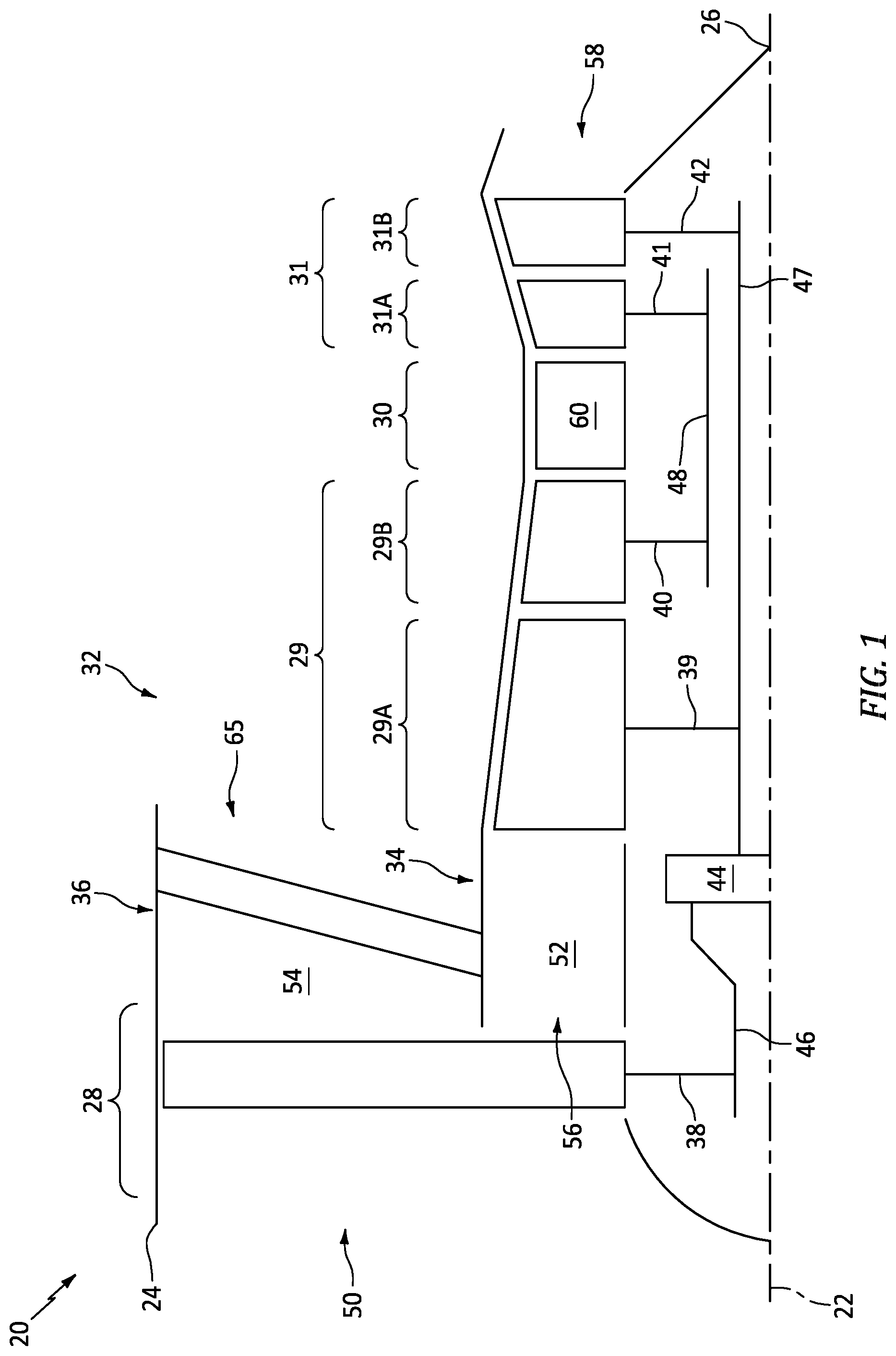 Patent US12422143 — Fuel-air mixer for turbine engine combustion section — Figure 1