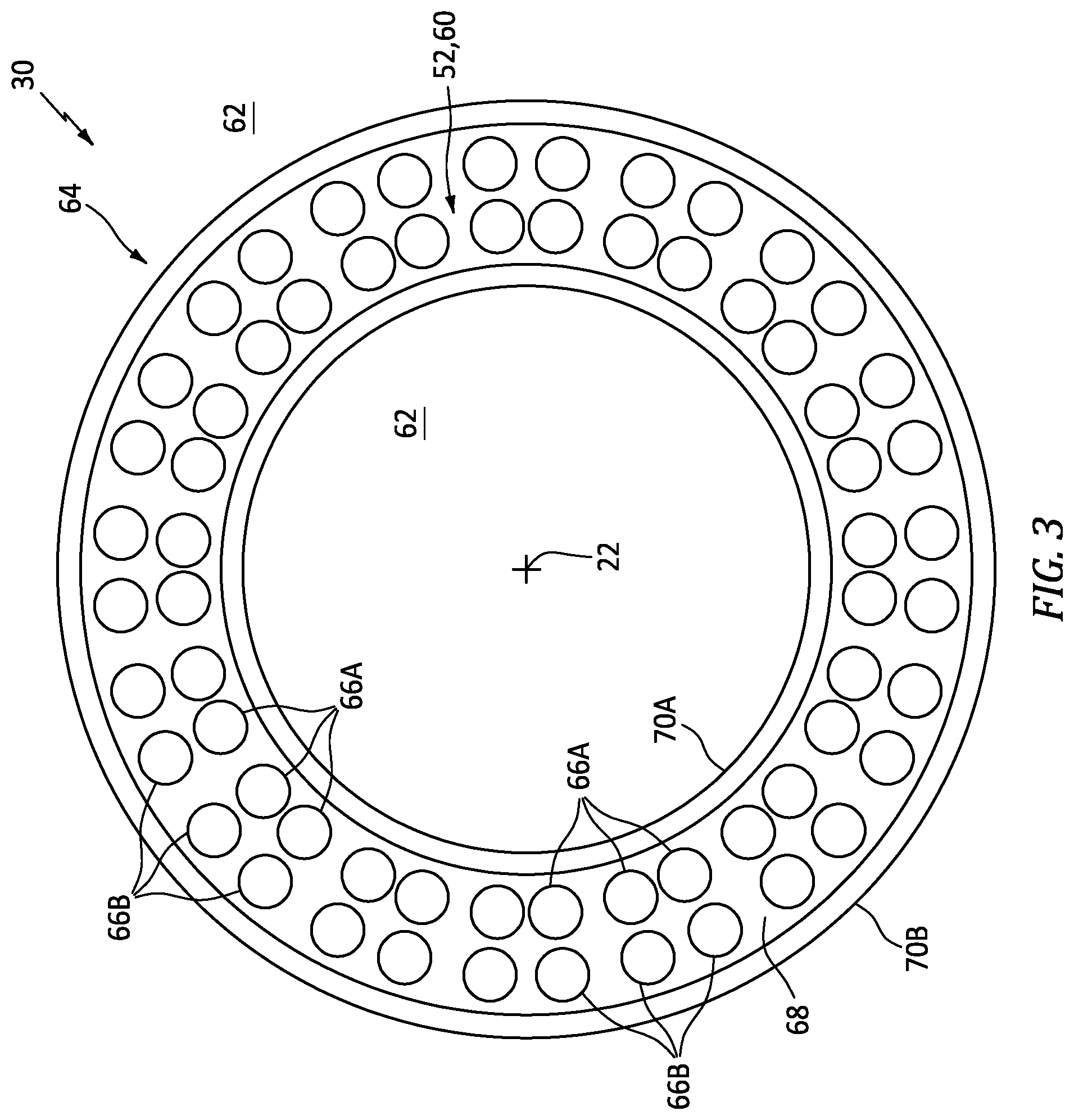 Patent US12422143 Figure 3 – Fuel-air mixer for turbine engine combustion section