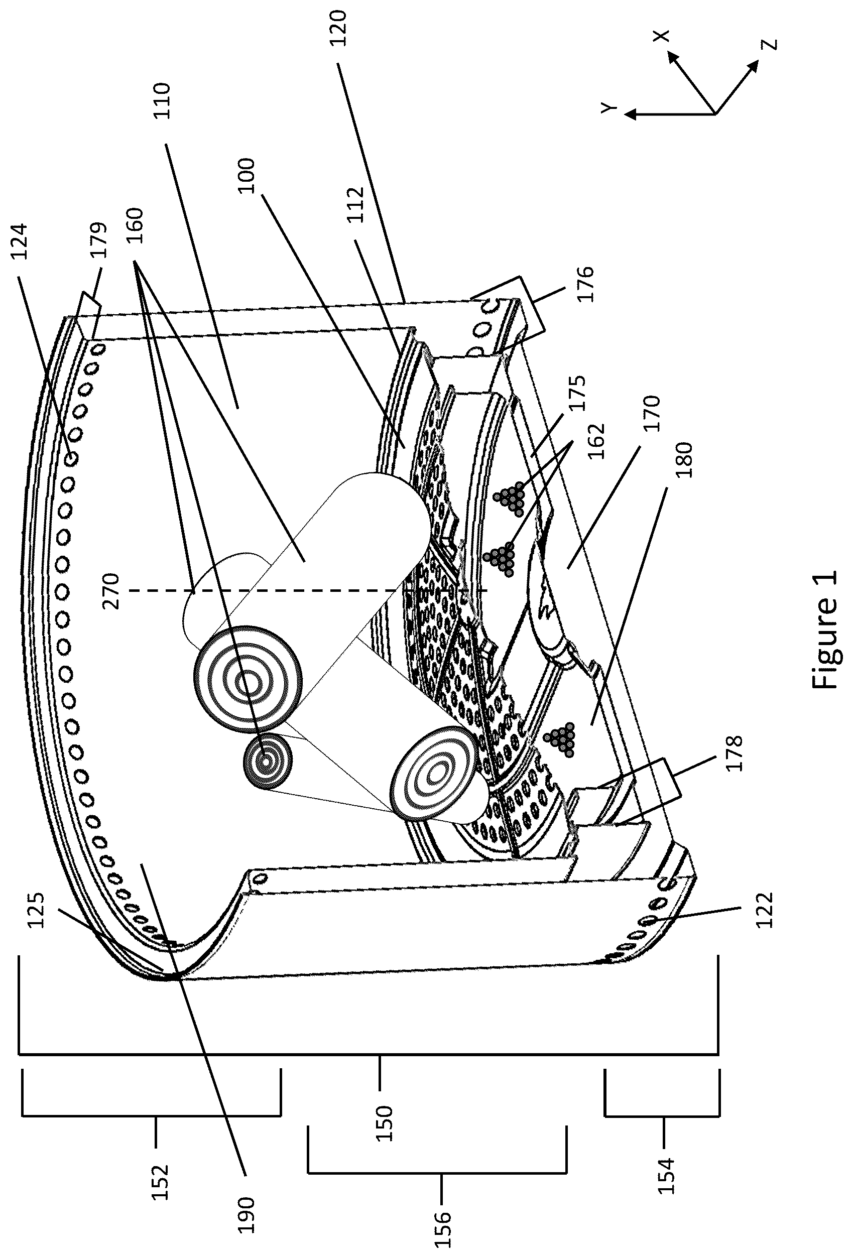 Patent US12422144 Figure 1 – Combustible fuel burning fire pit