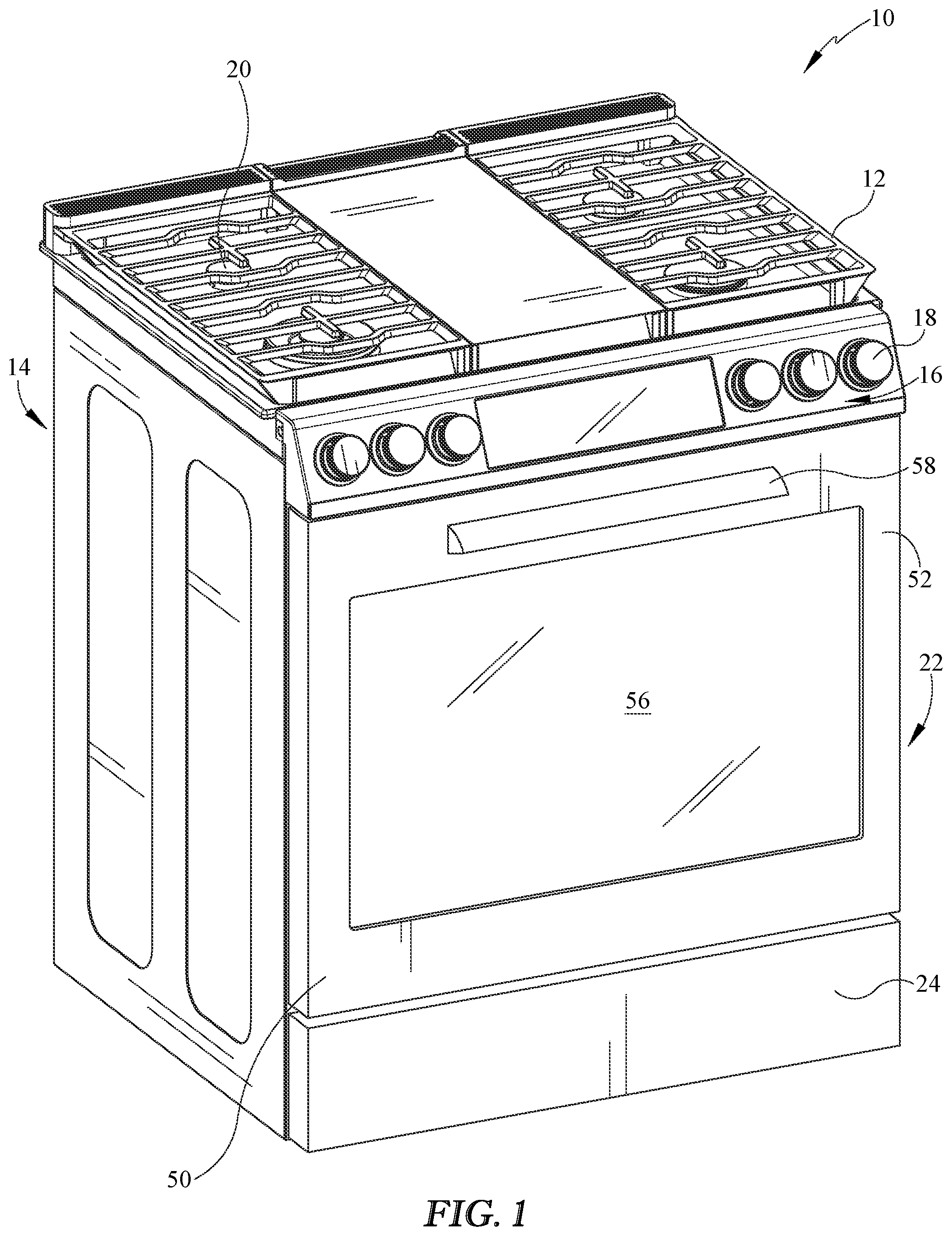 Patent US12422145 Figure 1 – Appliance corner cap
