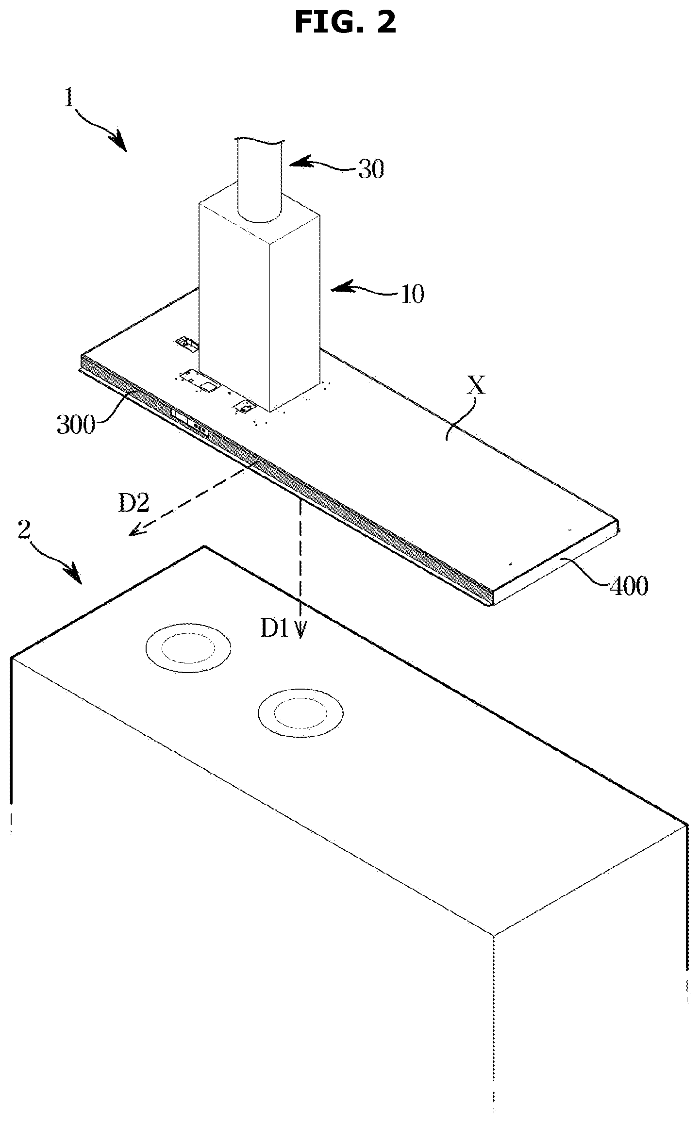 Patent US12422147 Figure 2 – Range hood