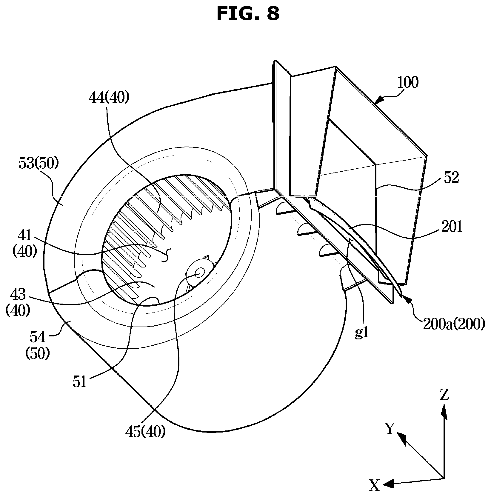 Patent US12422149 Figure 8 – Air conditioner