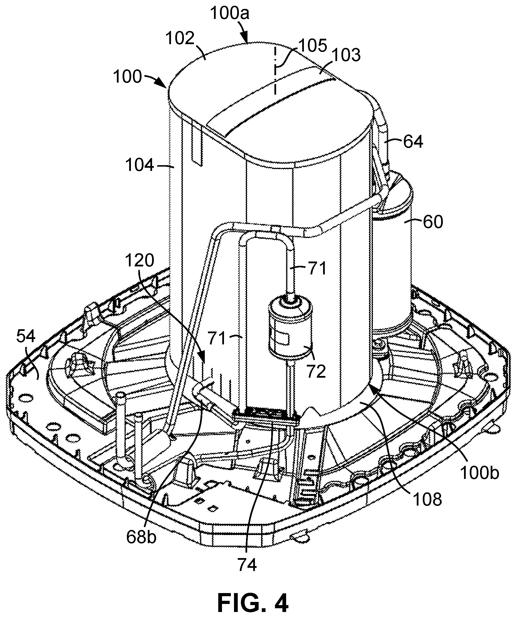 Patent US12422151 Figure 4 – Sound and vibration damping enclosures for refrigerant compressors of climate control systems