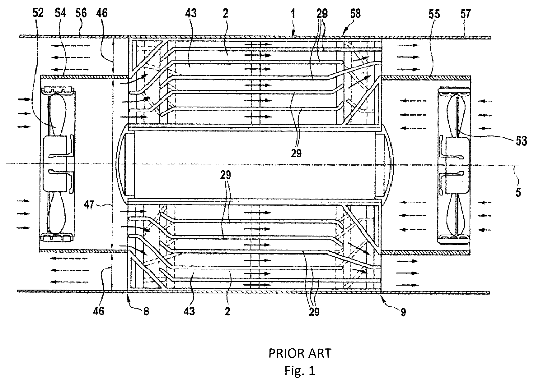 Patent US12422154 Figure 1 – Decentralized supply and exhaust unit with heat recovery