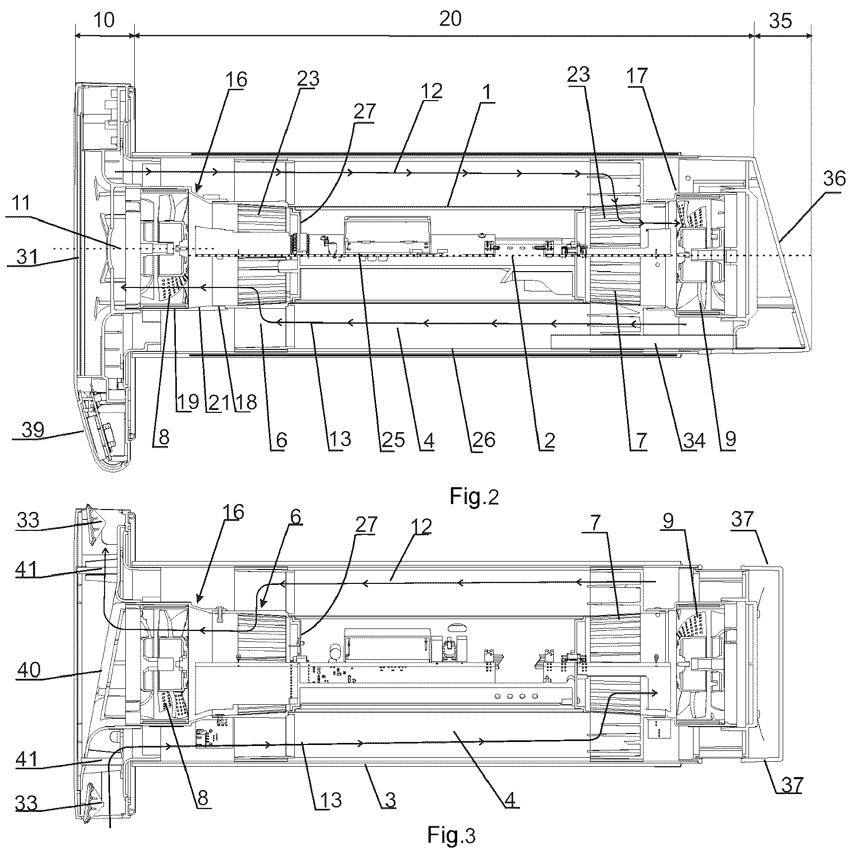 Patent US12422154 Figure 2 – Decentralized supply and exhaust unit with heat recovery