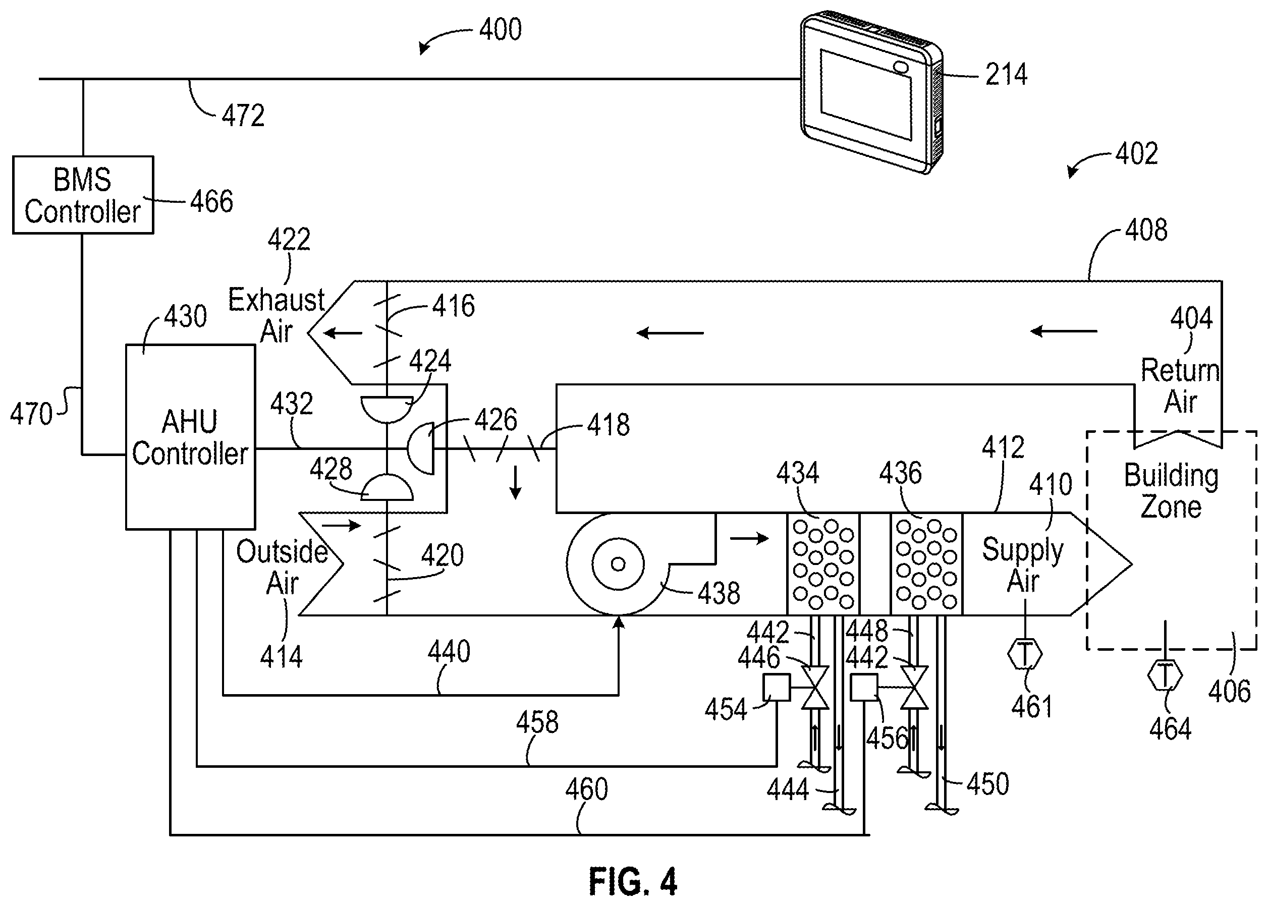 Patent US12422155 Figure 4 – Thermostat with epidemic control ventilation