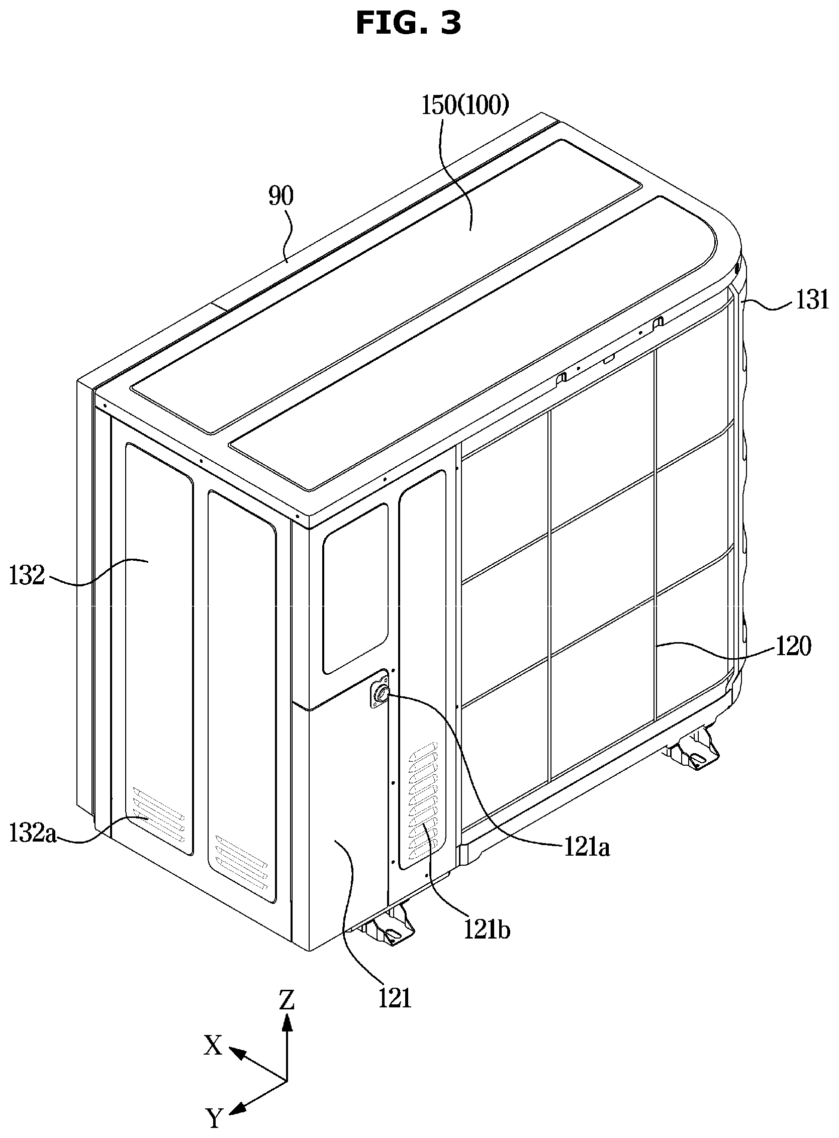 Patent US12422156 Figure 3 – Outdoor unit of air conditioner