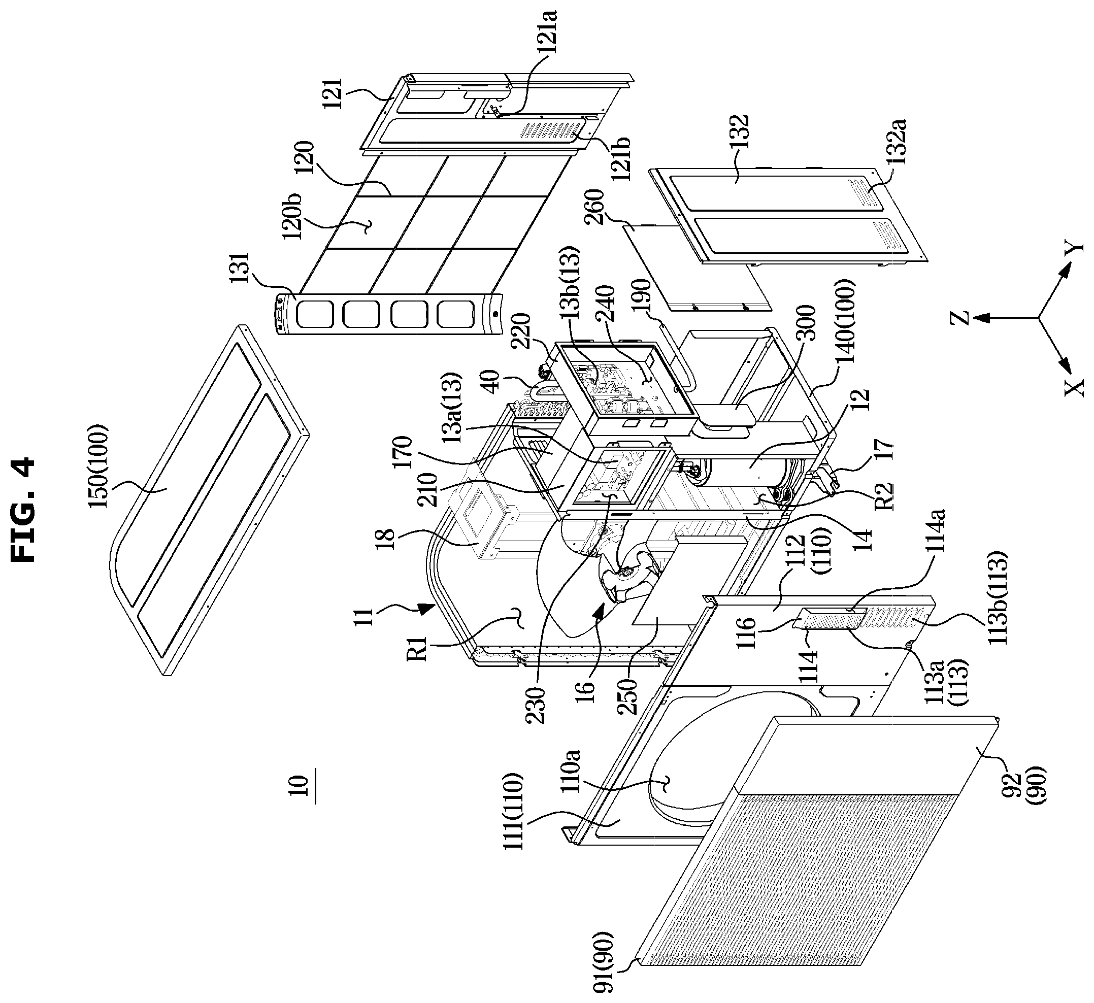 Patent US12422156 Figure 4 – Outdoor unit of air conditioner