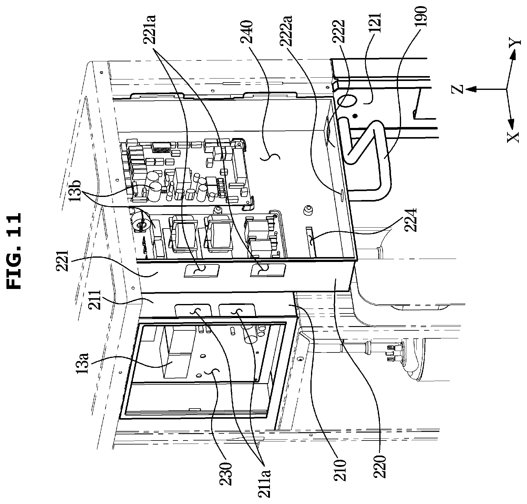 Patent US12422156 Figure 11 – Outdoor unit of air conditioner