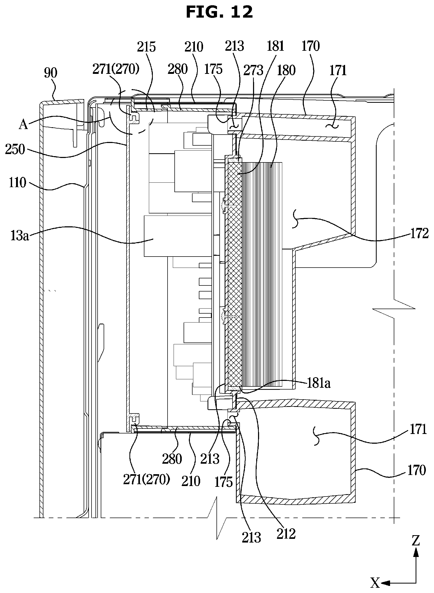 Patent US12422156 Figure 12 – Outdoor unit of air conditioner