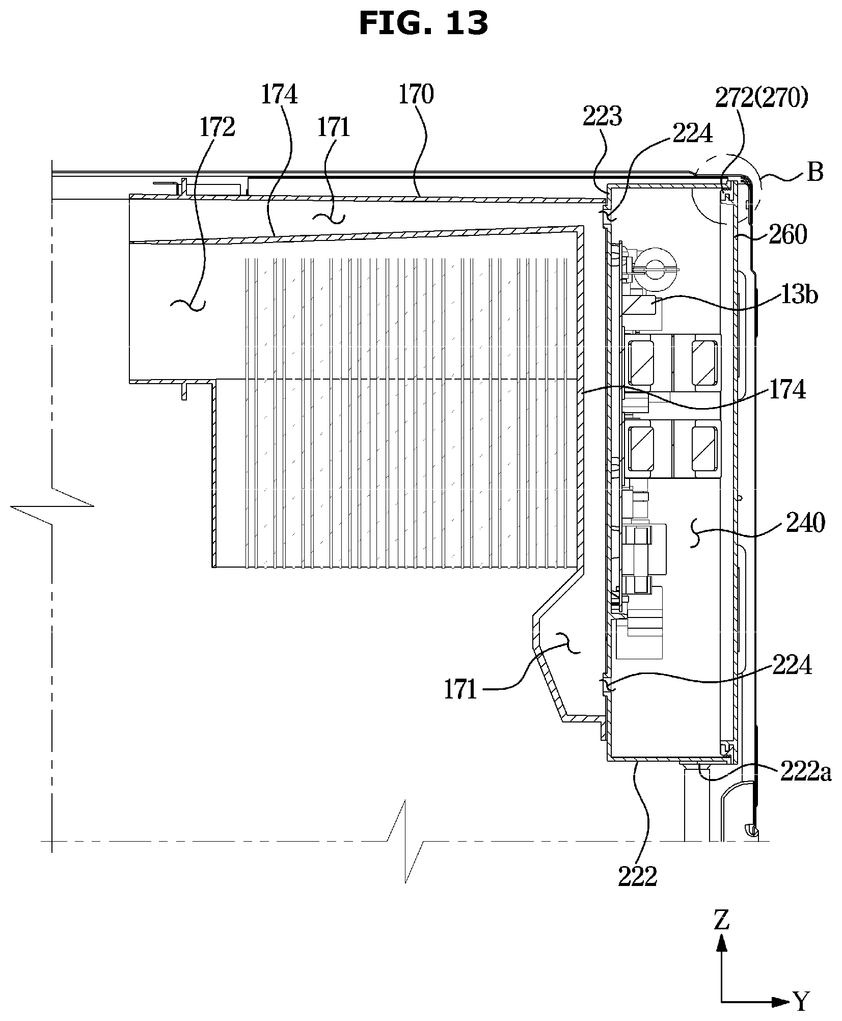 Patent US12422156 Figure 13 – Outdoor unit of air conditioner