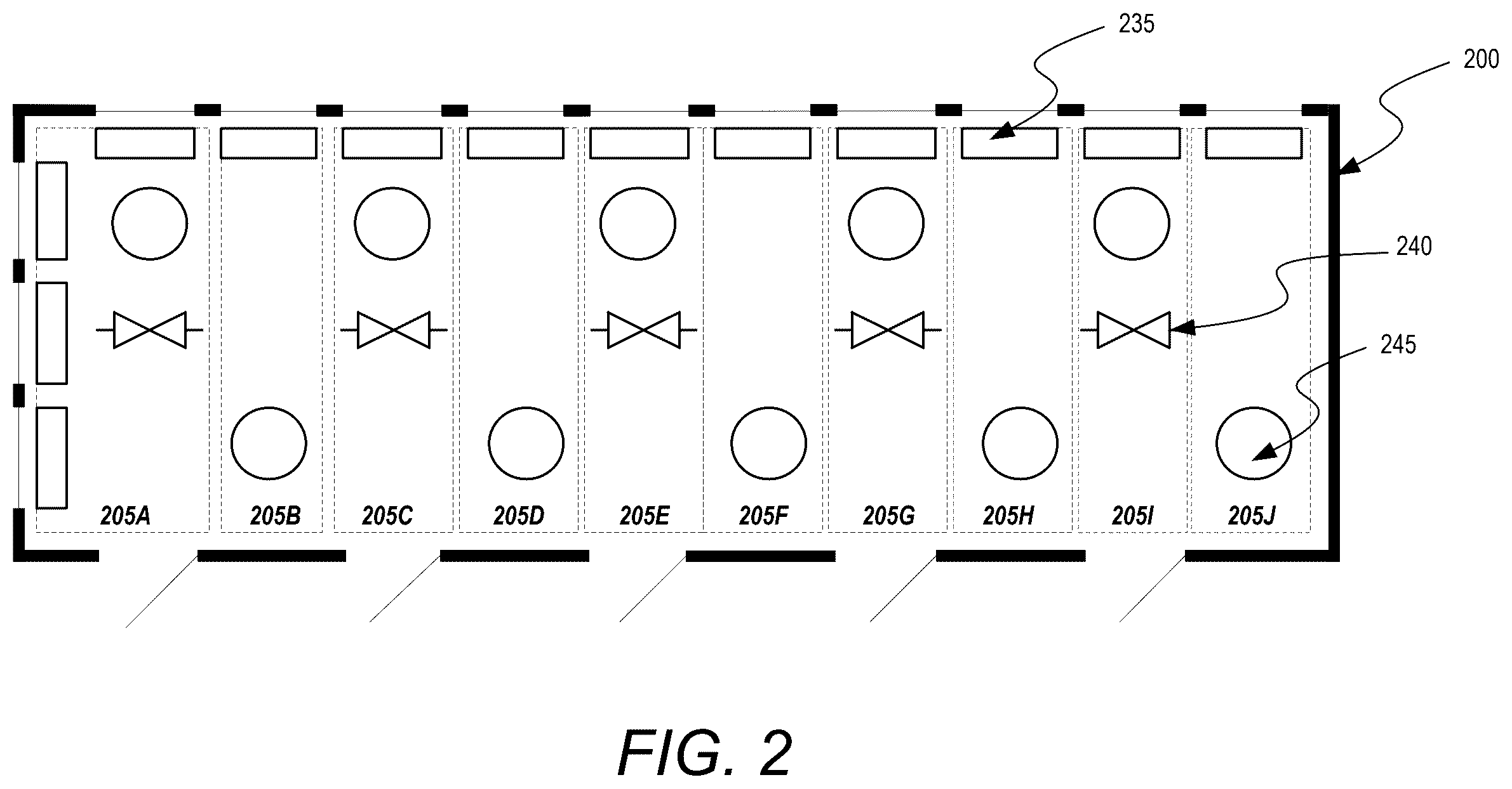 Patent US12422159 Figure 2 – Systems and methods for reconfiguring rooms in an area in a building
