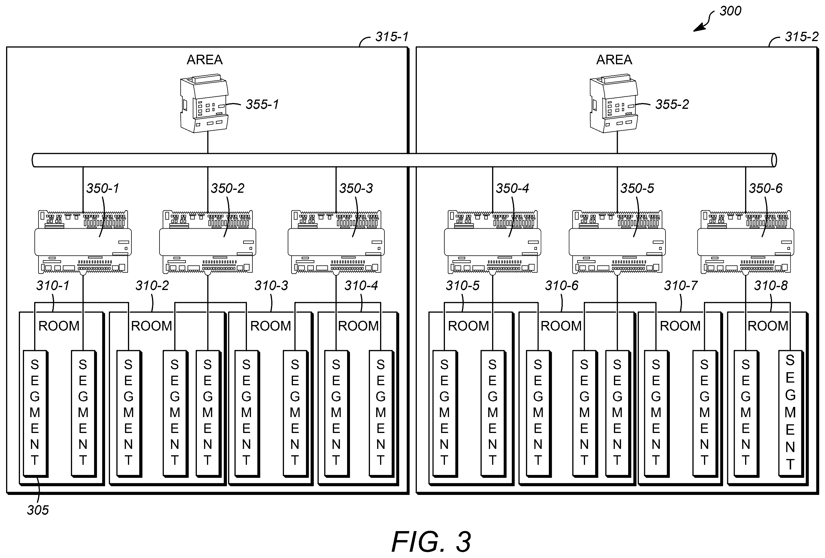Patent US12422159 Figure 3 – Systems and methods for reconfiguring rooms in an area in a building