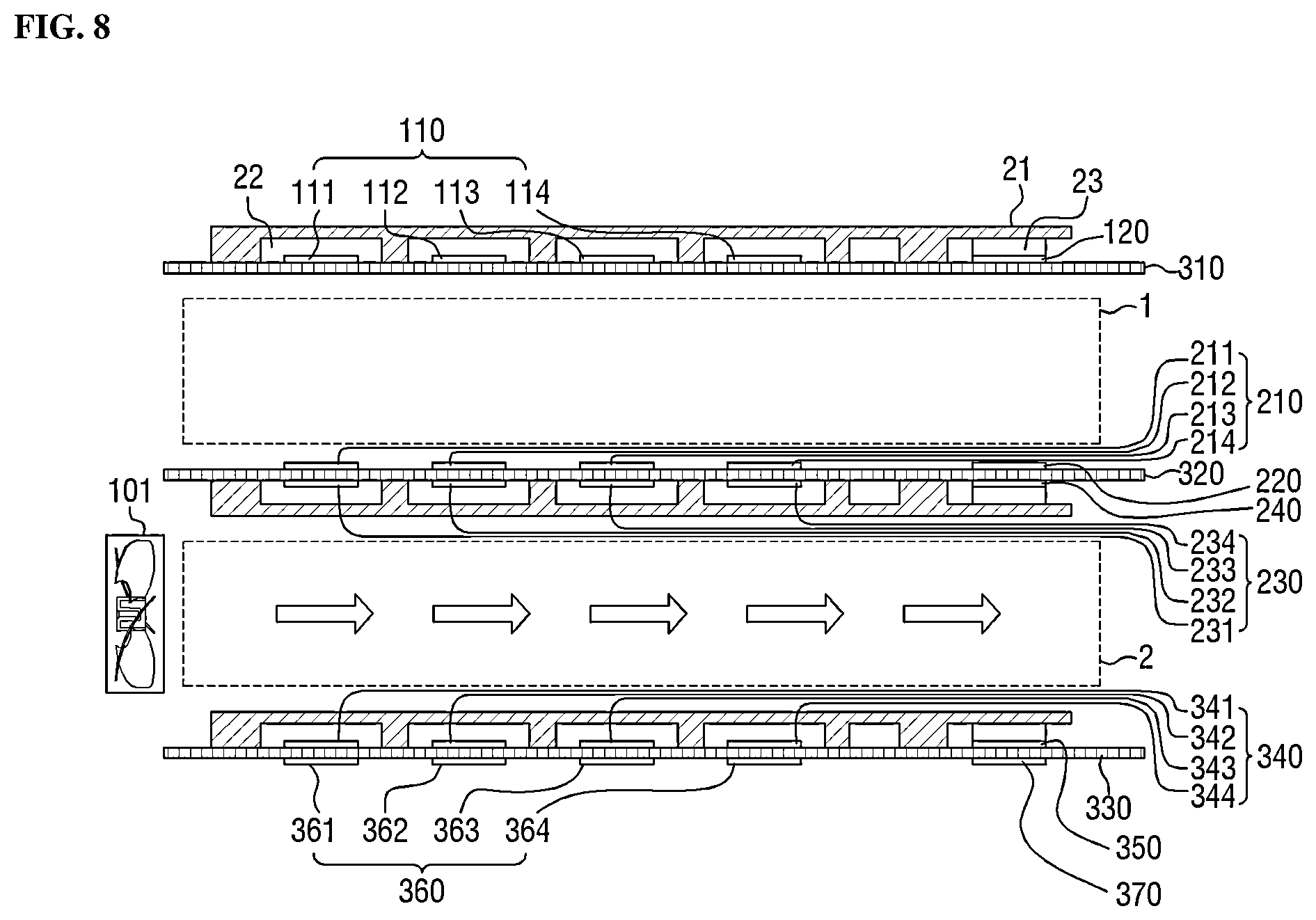 Patent US12422162 Figure 7 – Cooling method and apparatus using internal circulation air flow